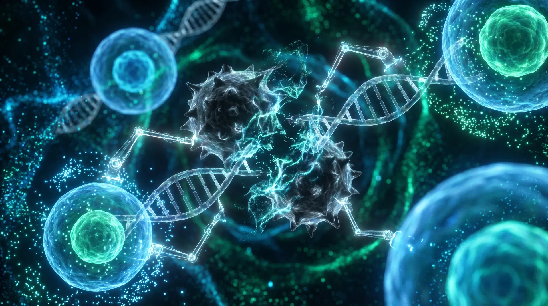 Reconstrucción celular a nivel atómico: nanorrobots reparando ADN y eliminando células cancerosas