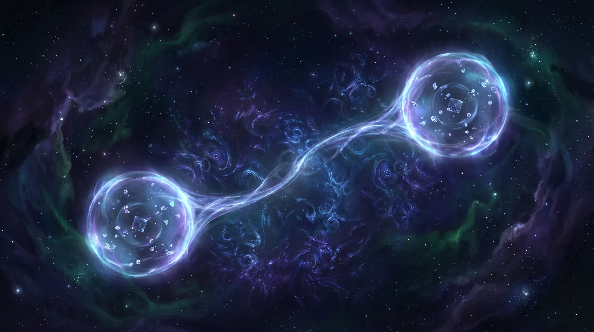 Visualización del entrelazamiento cuántico: dos partículas correlacionadas separadas por distancia cósmica