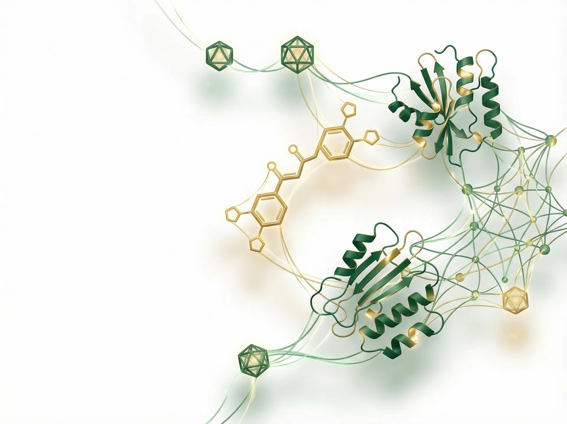 Molecular pathway illustration — curcumin, bromelain, and nattokinase interactions