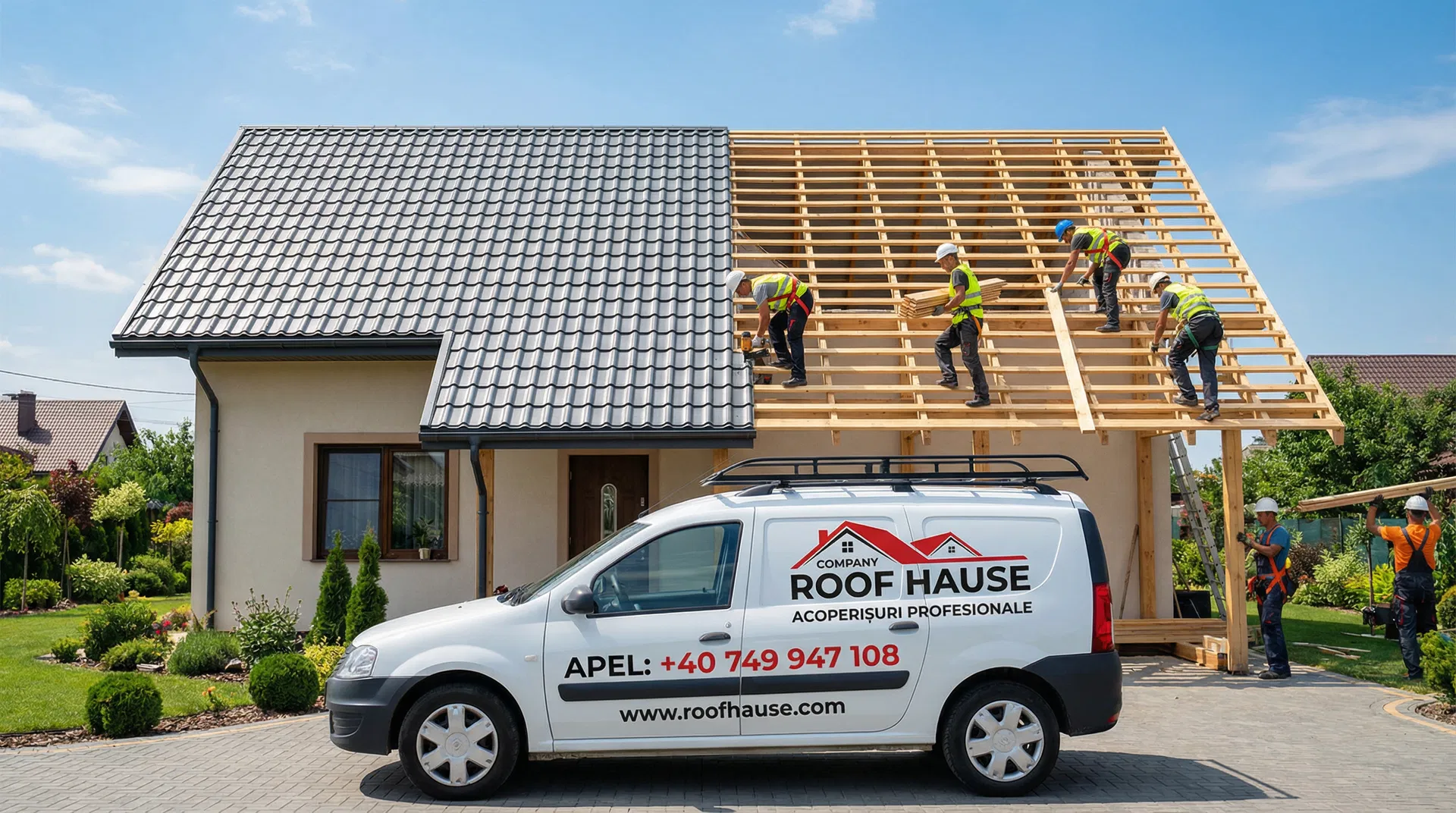 Construcție profesională de acoperiș cu țigle metalice Bilka - Roof Hause