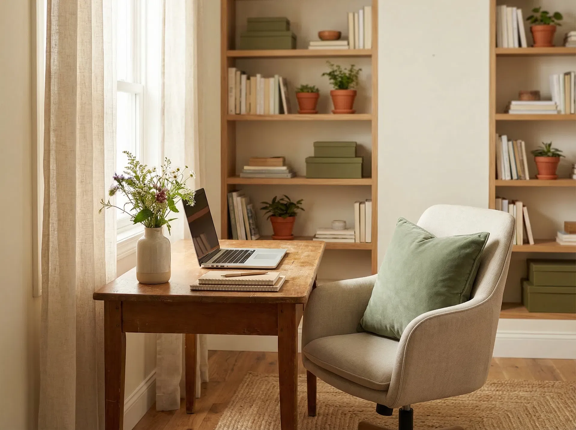Gezellige thuiswerkplek van Lorna