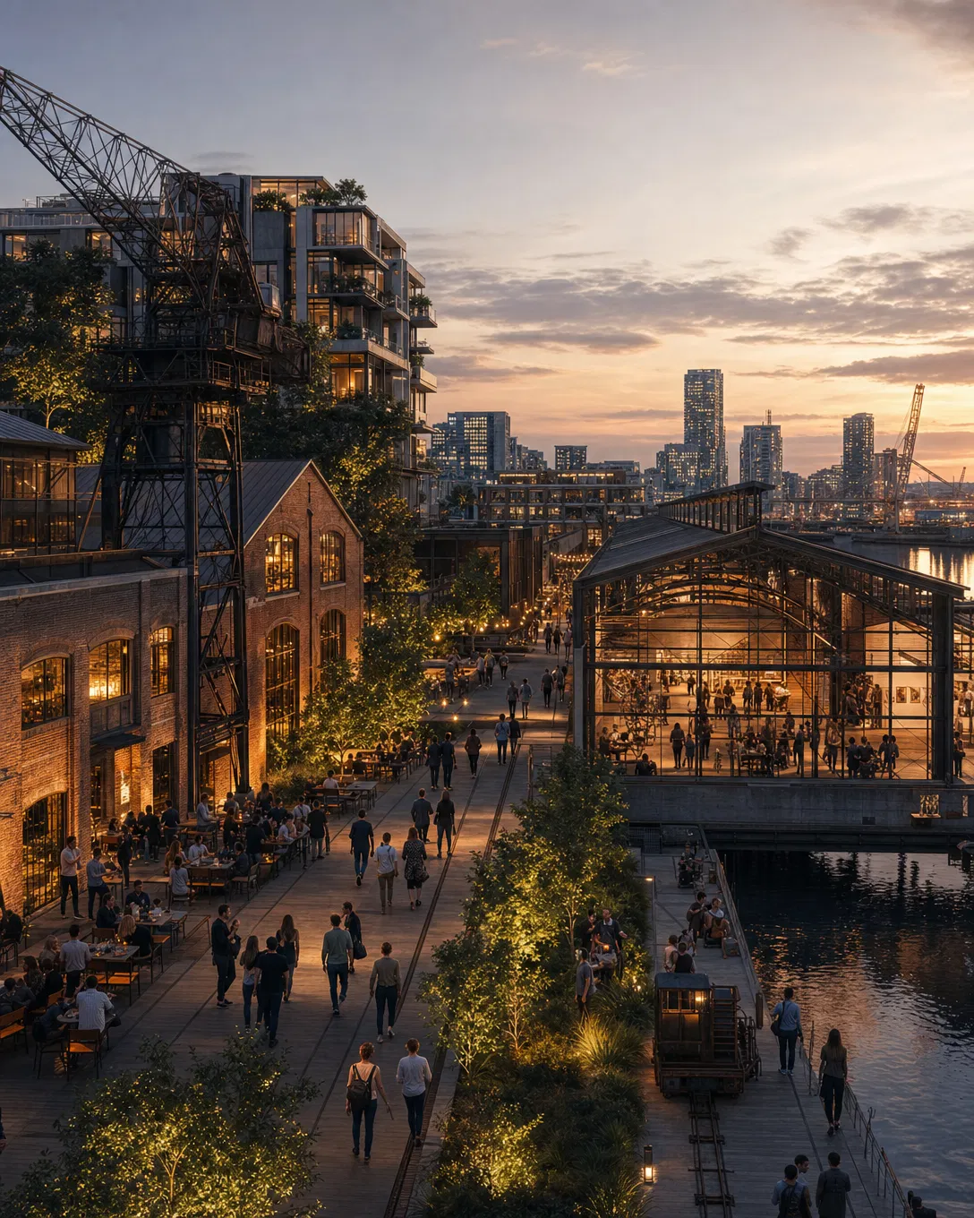 Regenerative District transforming industrial waterfront land into cultural urban life