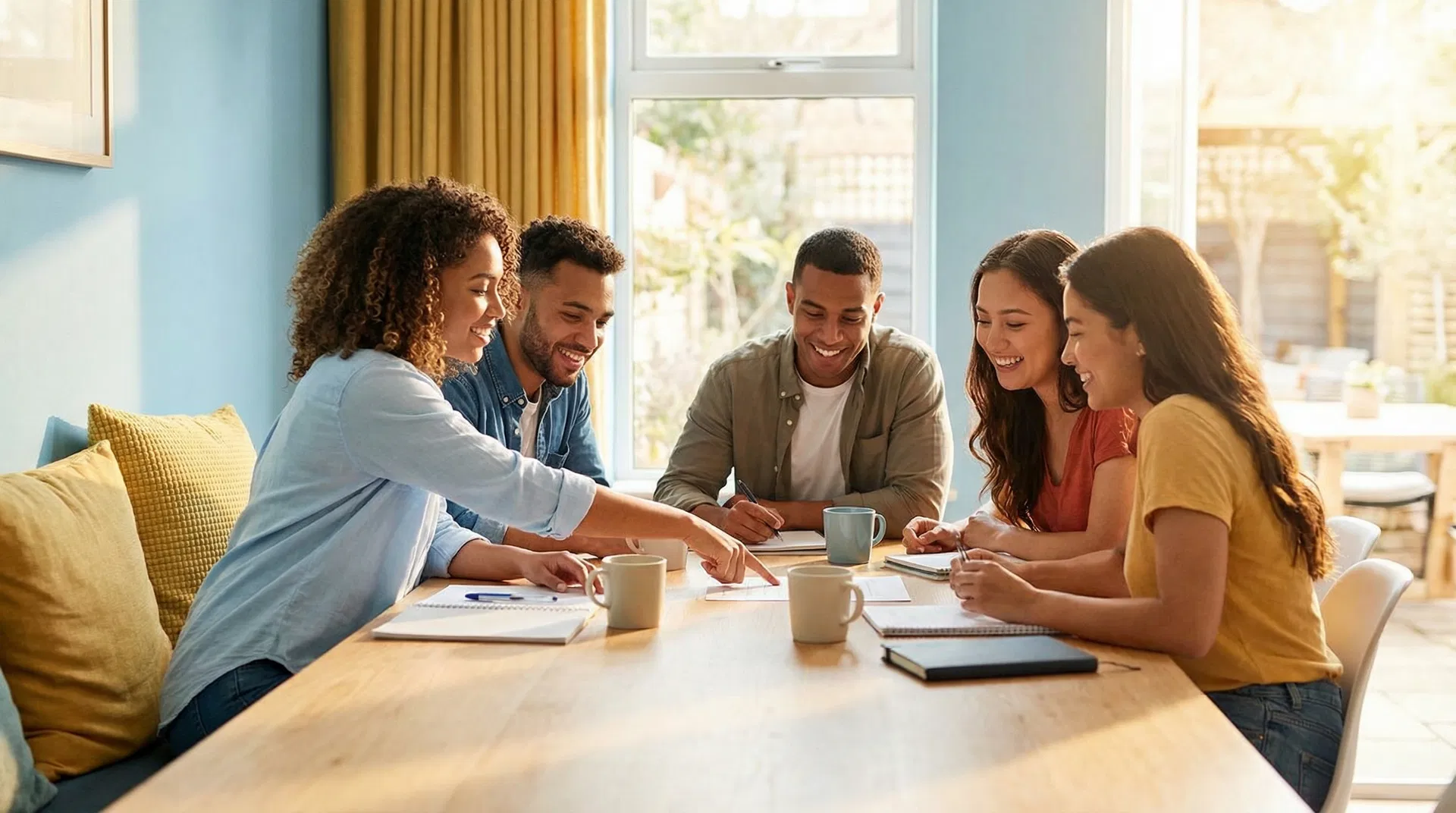 Young adults working together