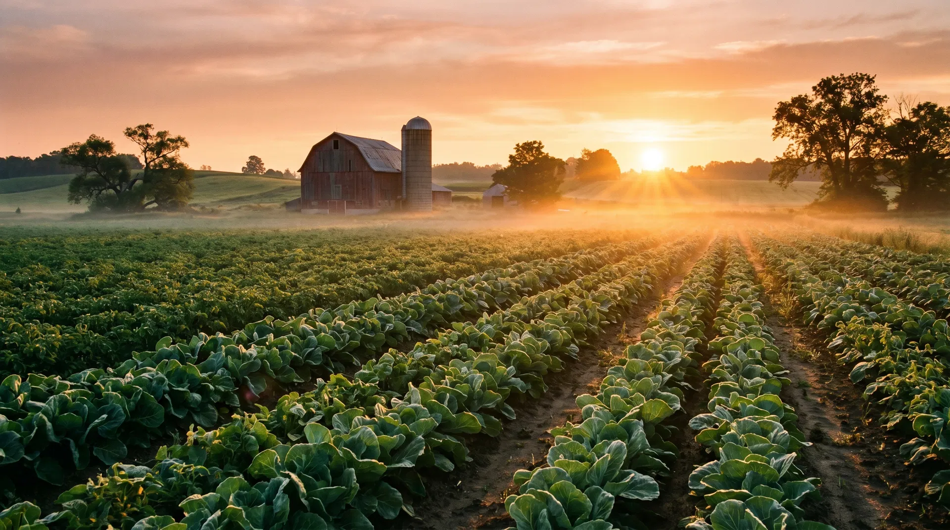 Local Ontario farm at sunrise