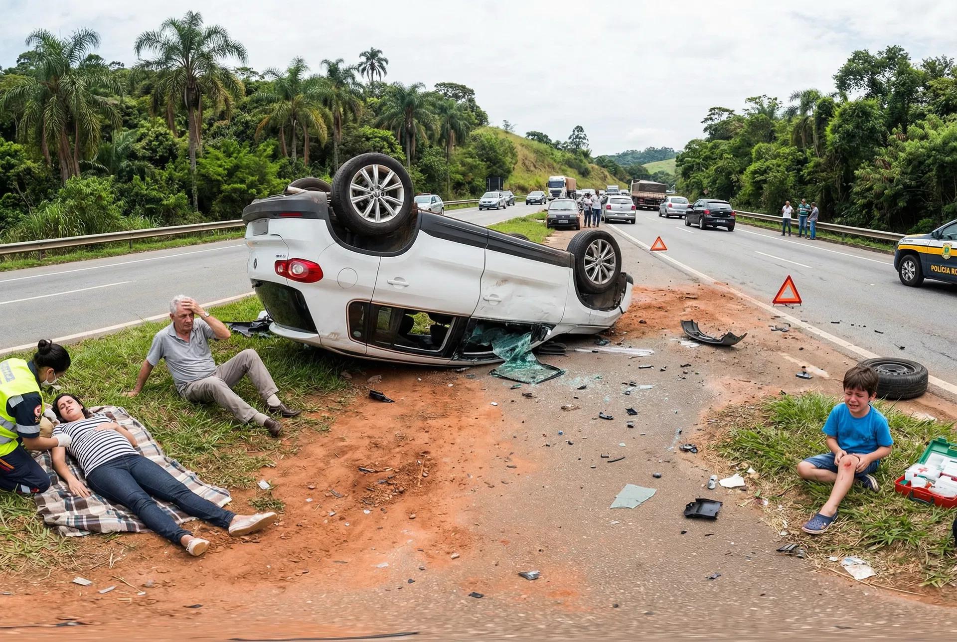Capotamento — Múltiplas Vítimas
