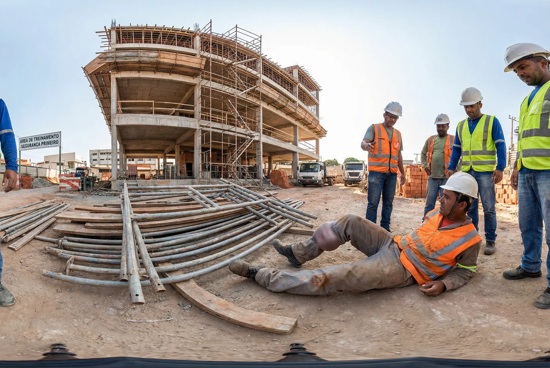 Queda de Andaime — Fratura de Perna