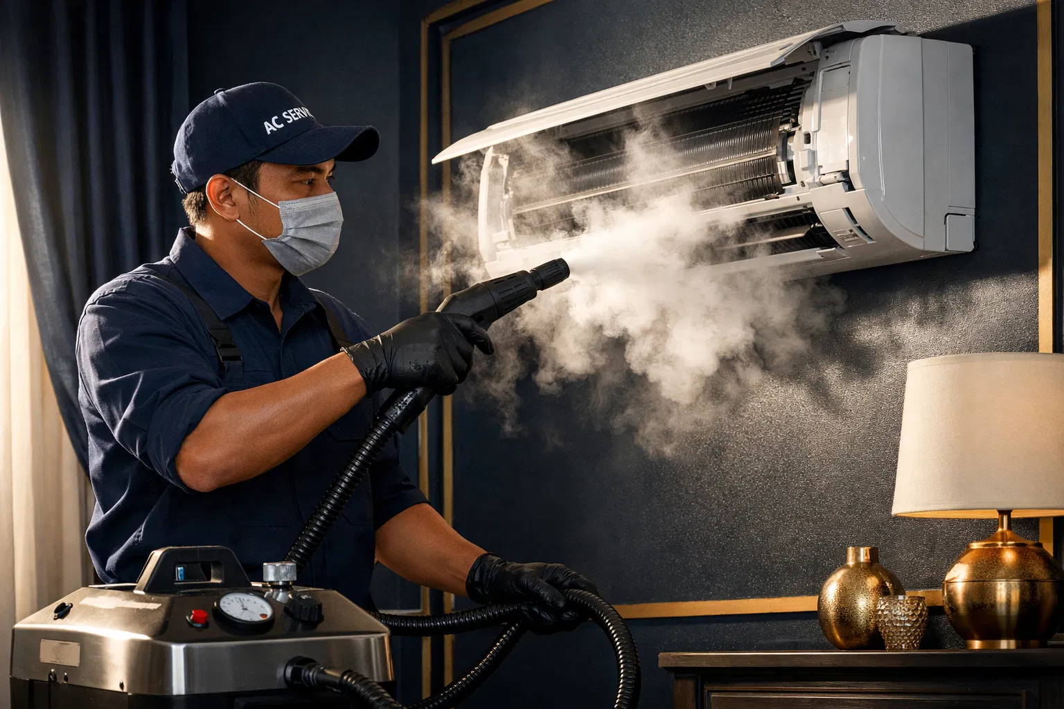 SP Aircond technician at work