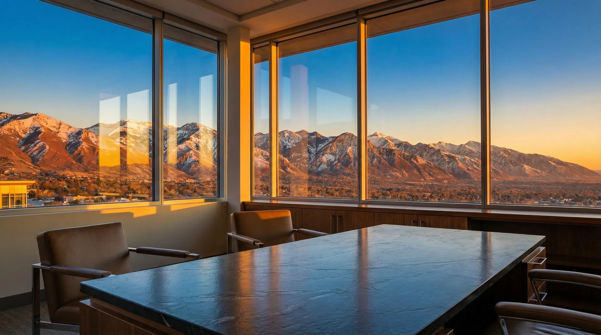 Wasatch Mountains at golden hour