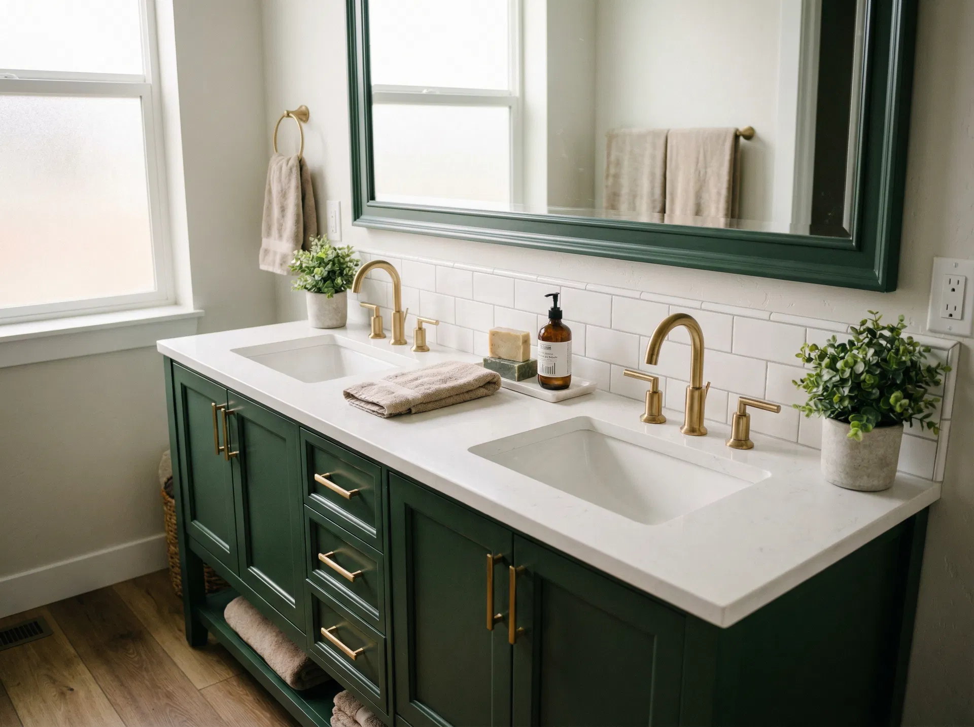 Forest Green Vanity