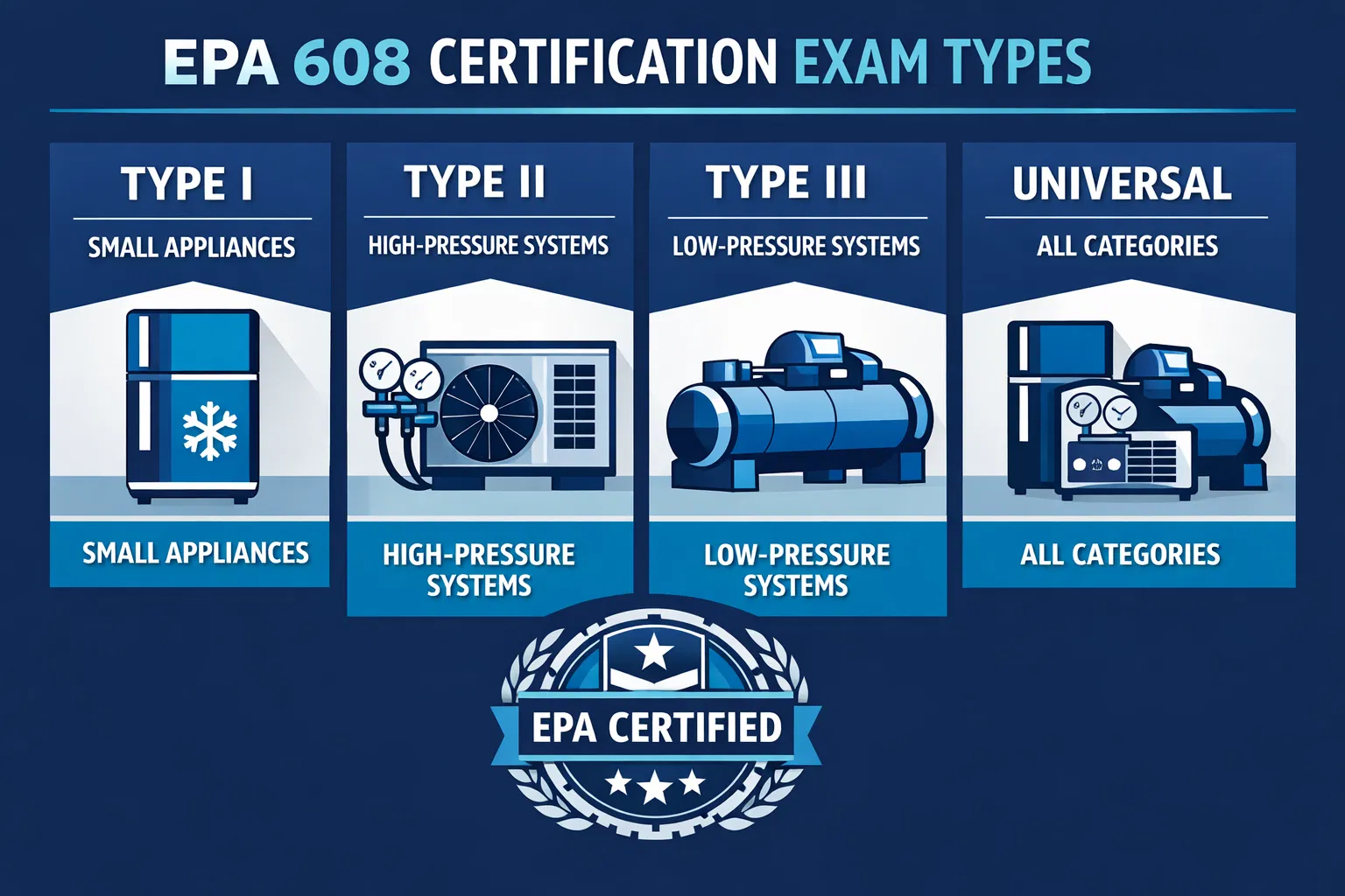 EPA 608 Certification Exam Types