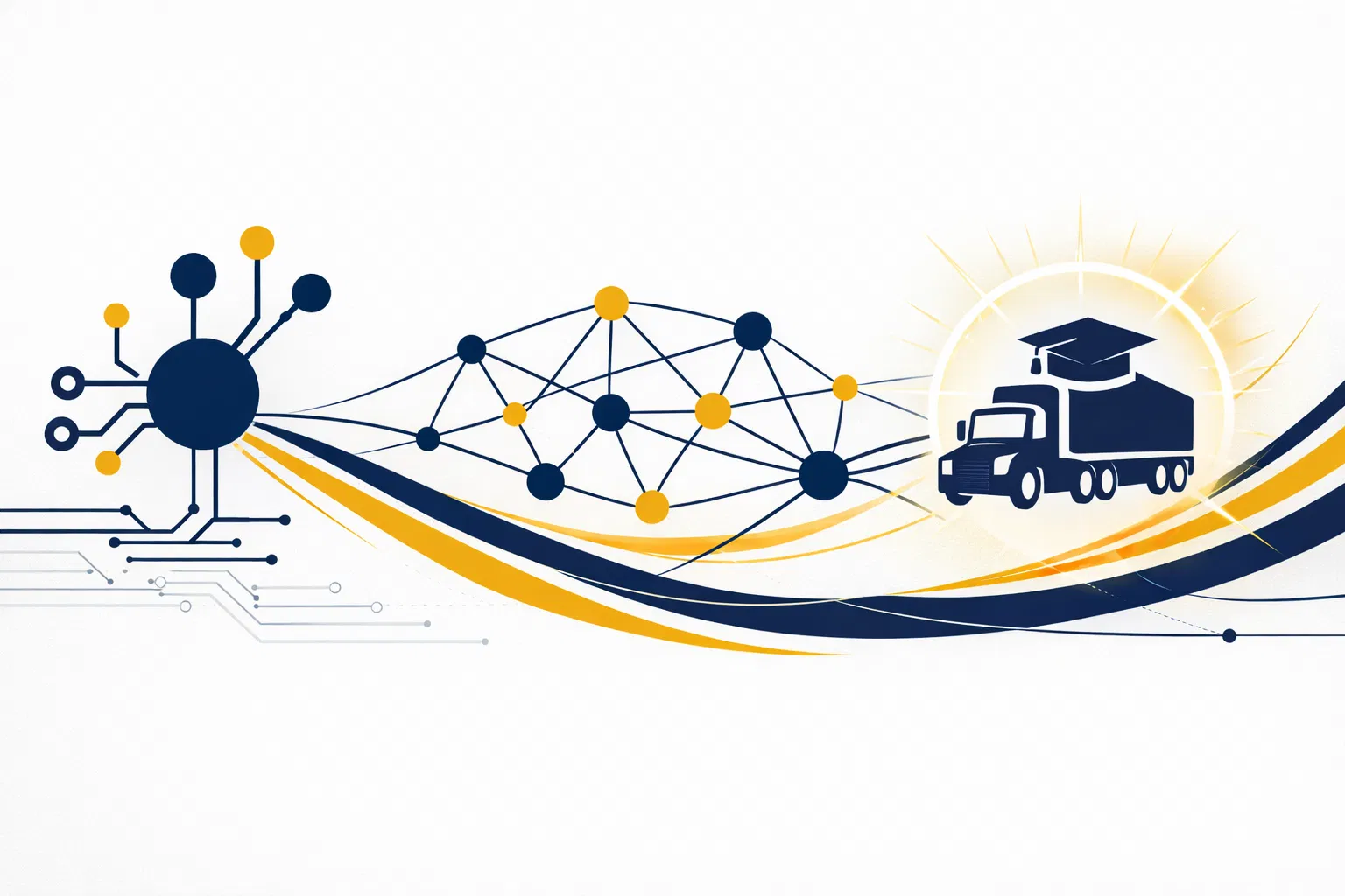 AI-powered learning concept with interconnected nodes