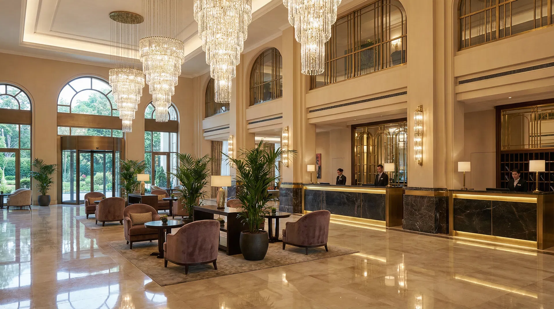 Luxury hotel lobby