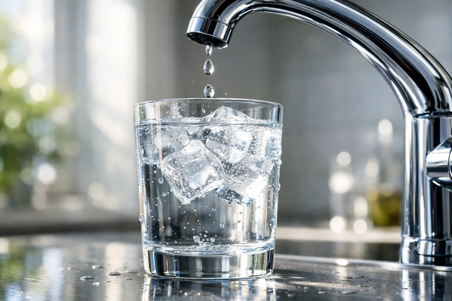 Crystal clear water from tap