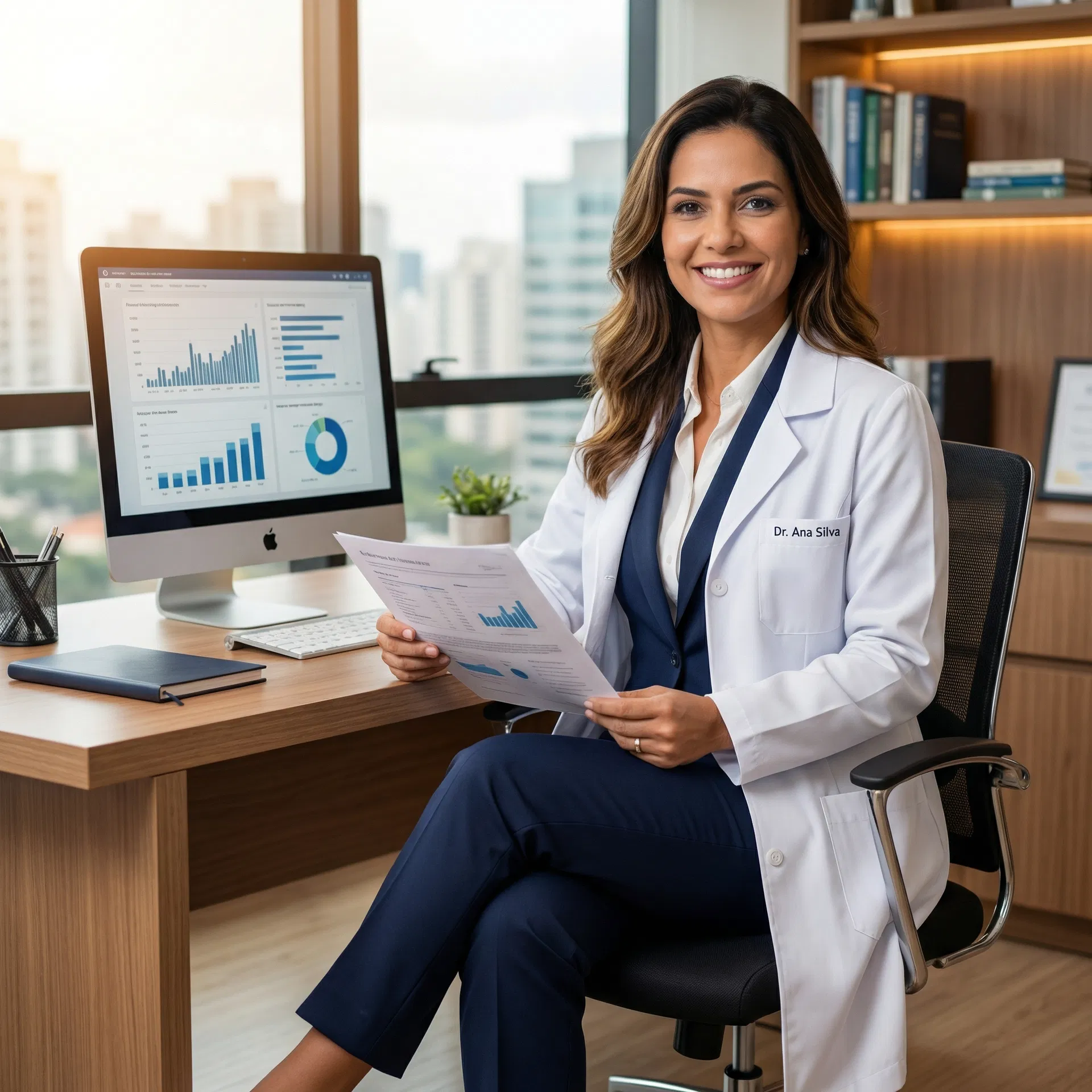 Médica em consultoria