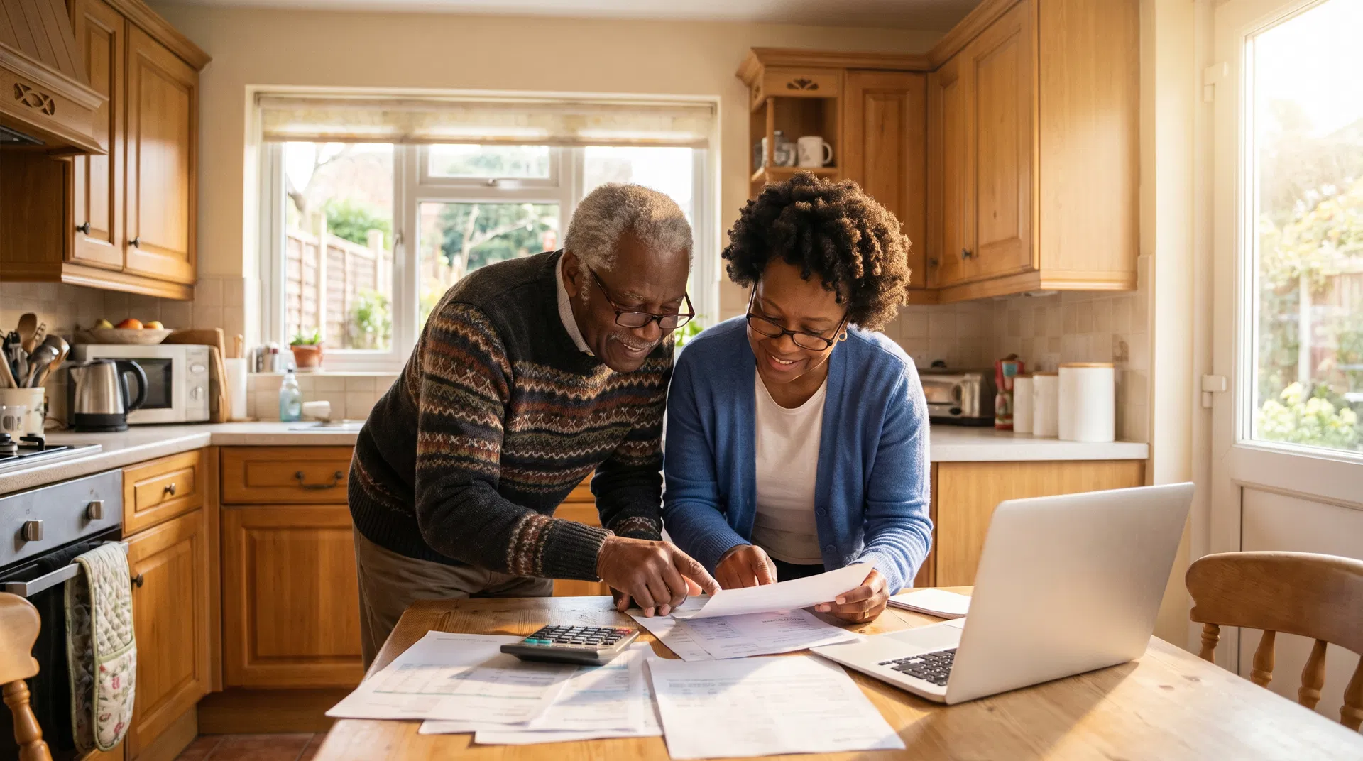 Family reviewing Medicaid planning documents at home