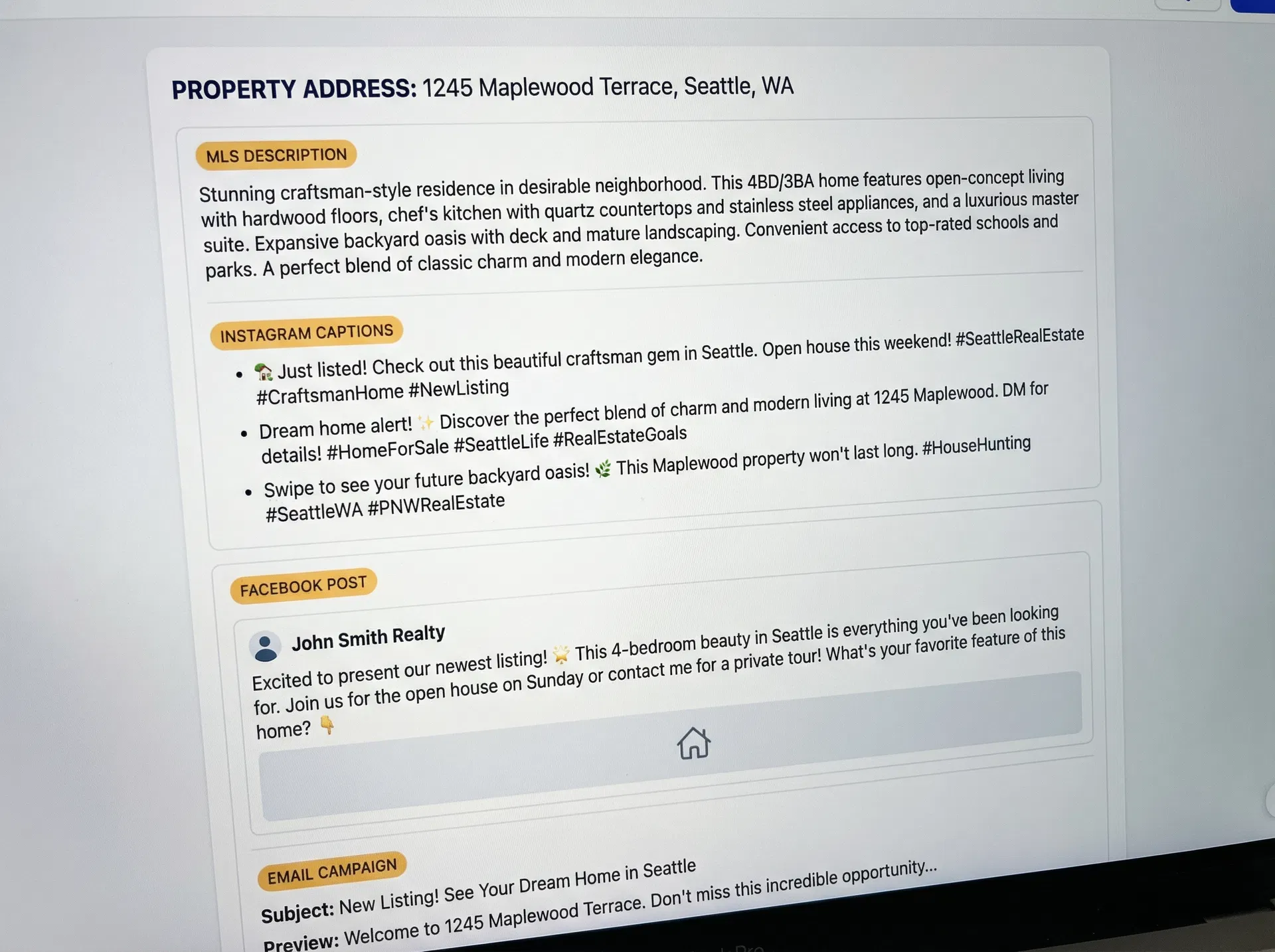 AI-generated marketing content