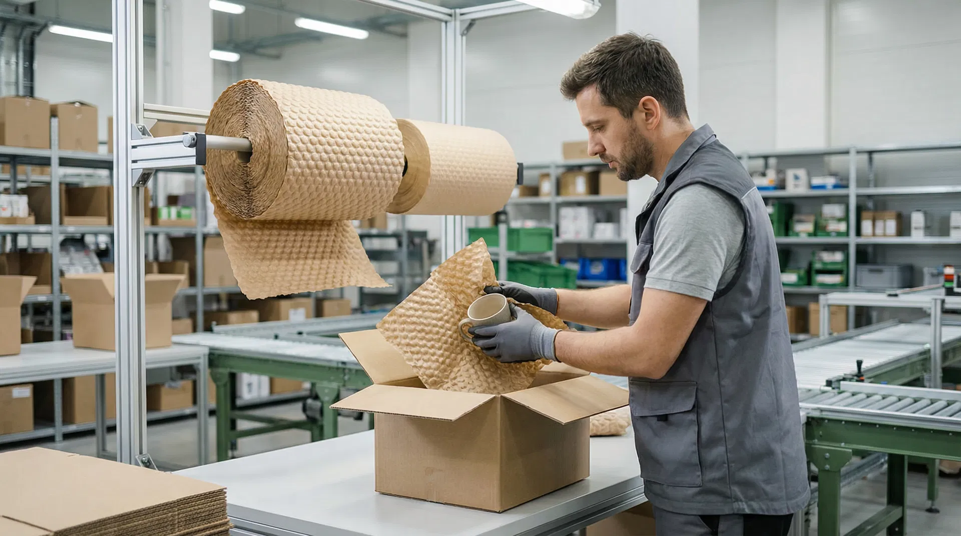 Paper Bubble Wrap Packaging Protection Product Boxing