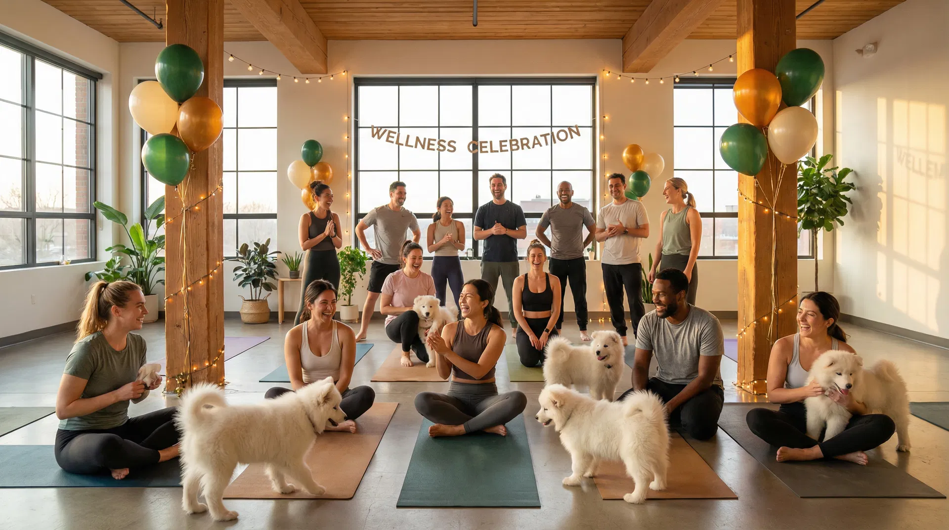 Private puppy yoga event
