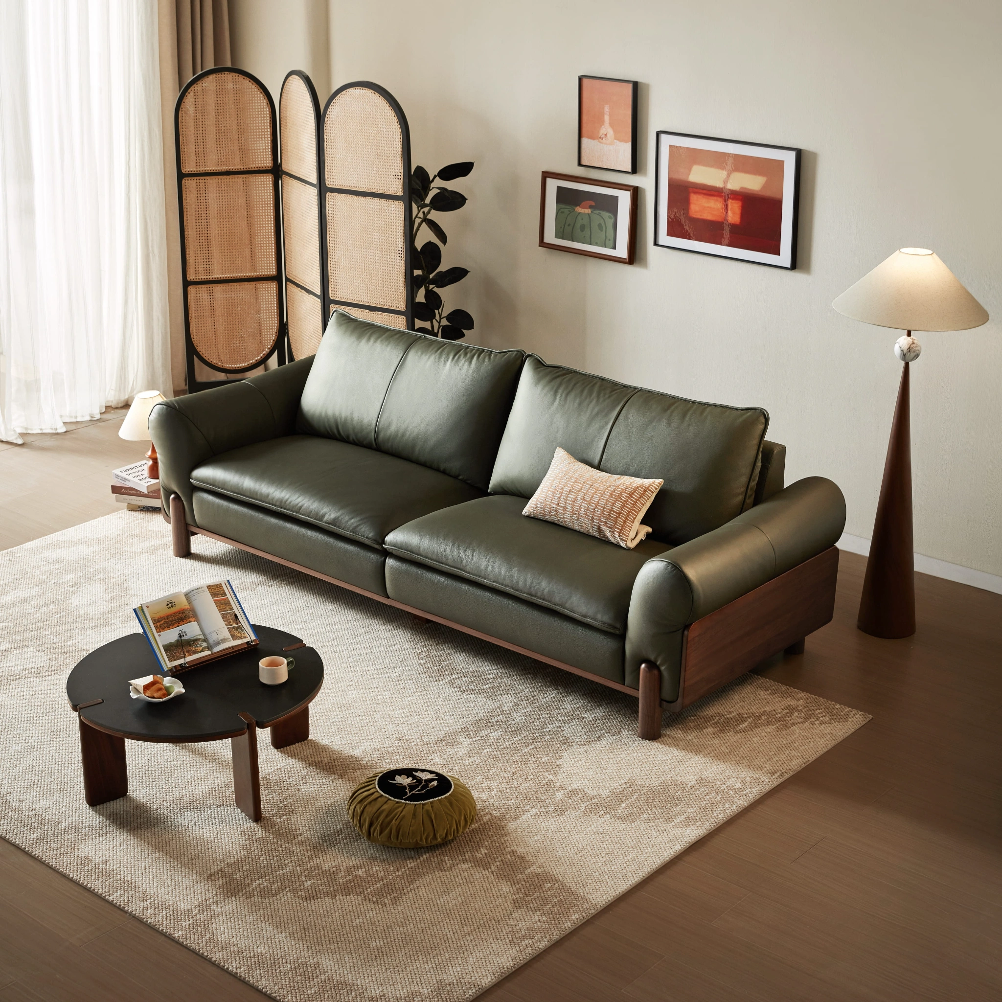 Siena Leather Sofa (Natural Walnut) 5