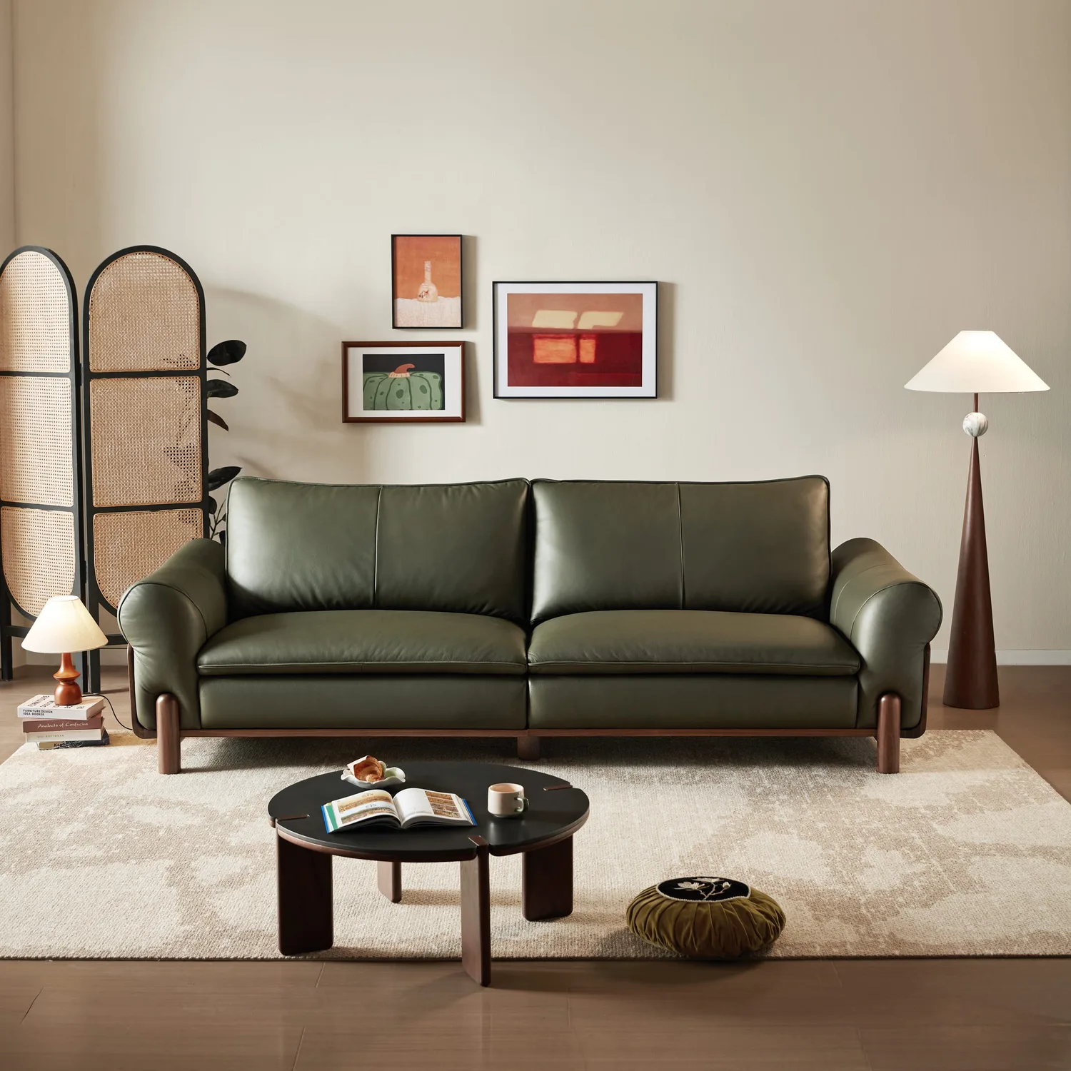 Siena Leather Sofa (Natural Walnut) 3