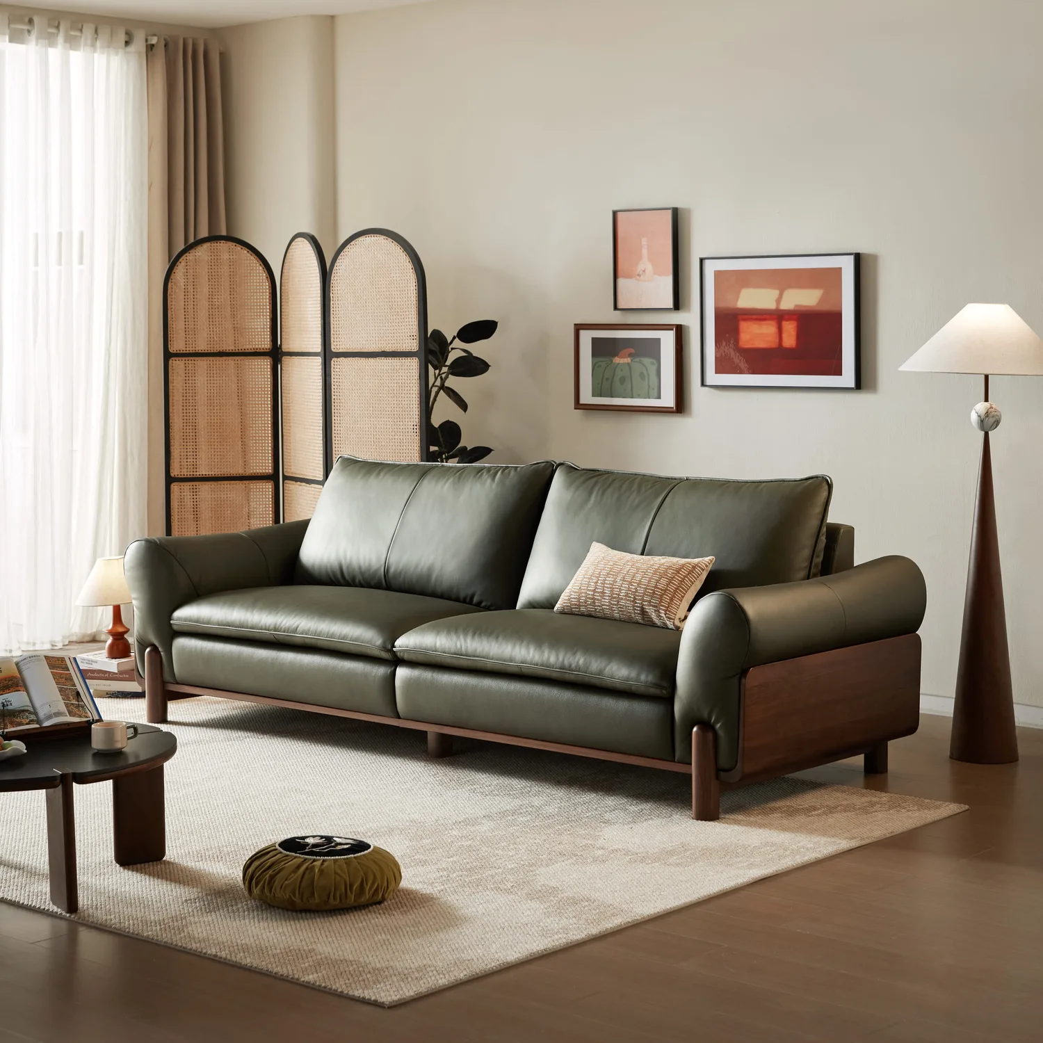 Siena Leather Sofa (Mountain Ash) 1
