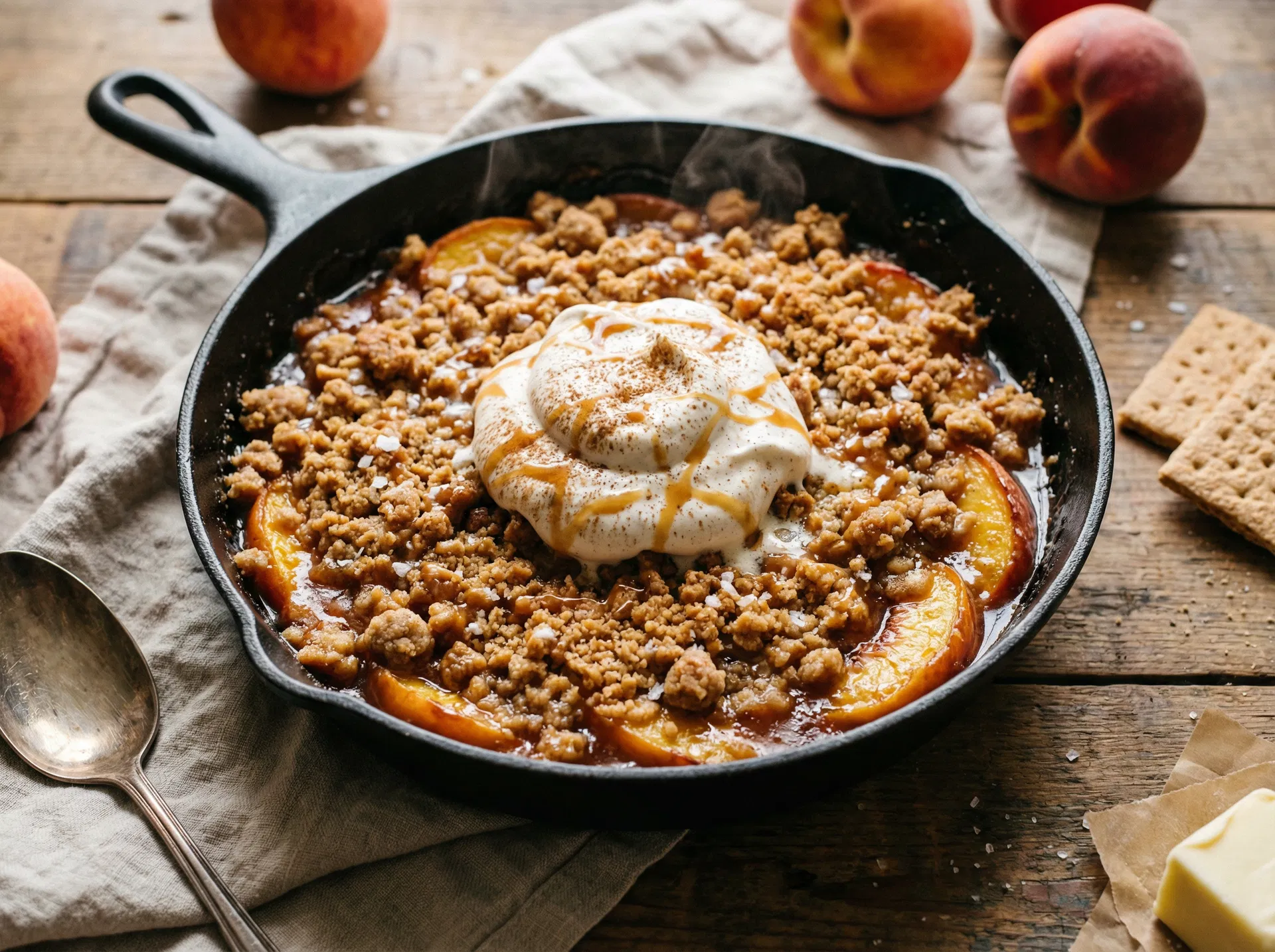 Brown Butter Peach Crumble
