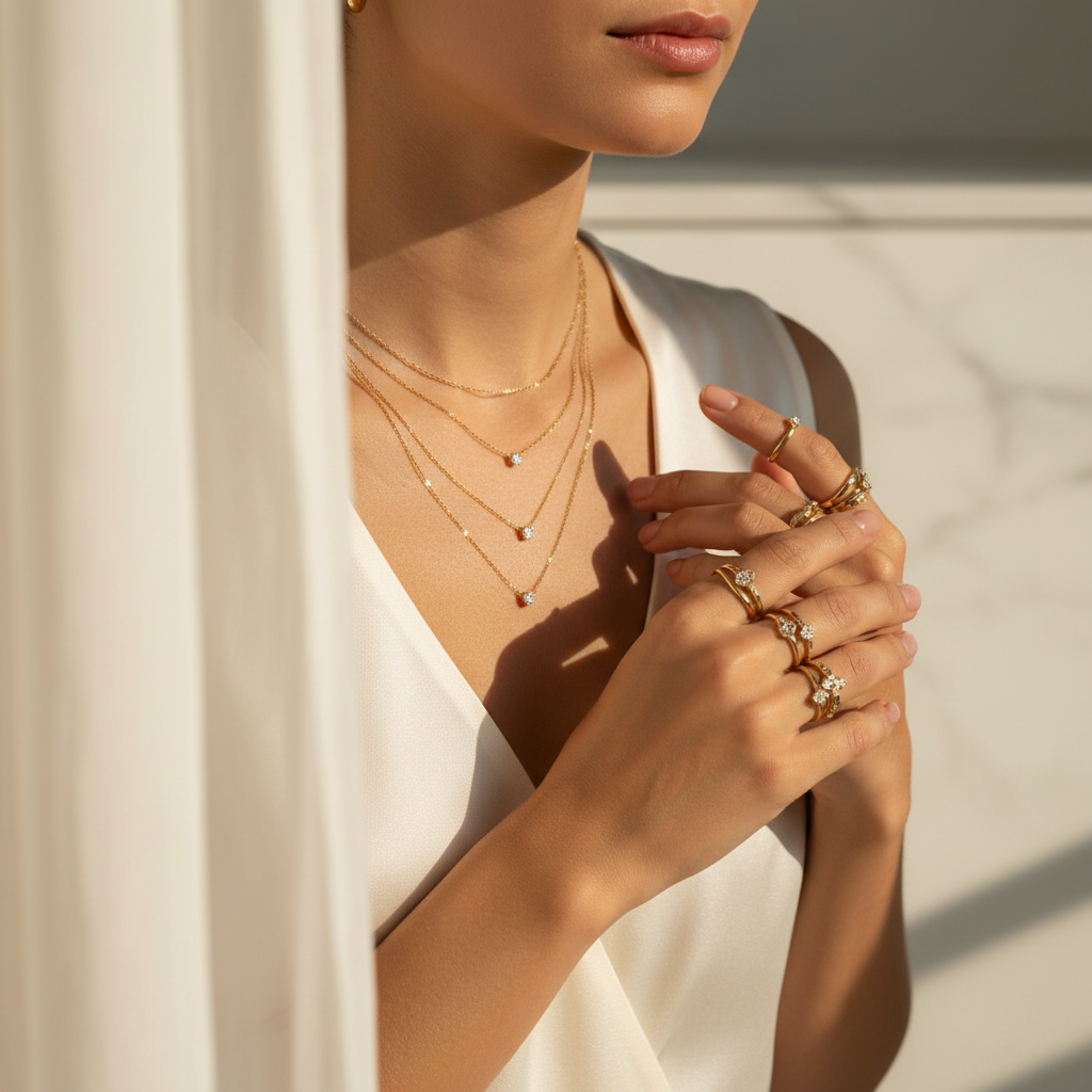 The Art of Adornment: Mastering Layered Gold and Stacked Elegance