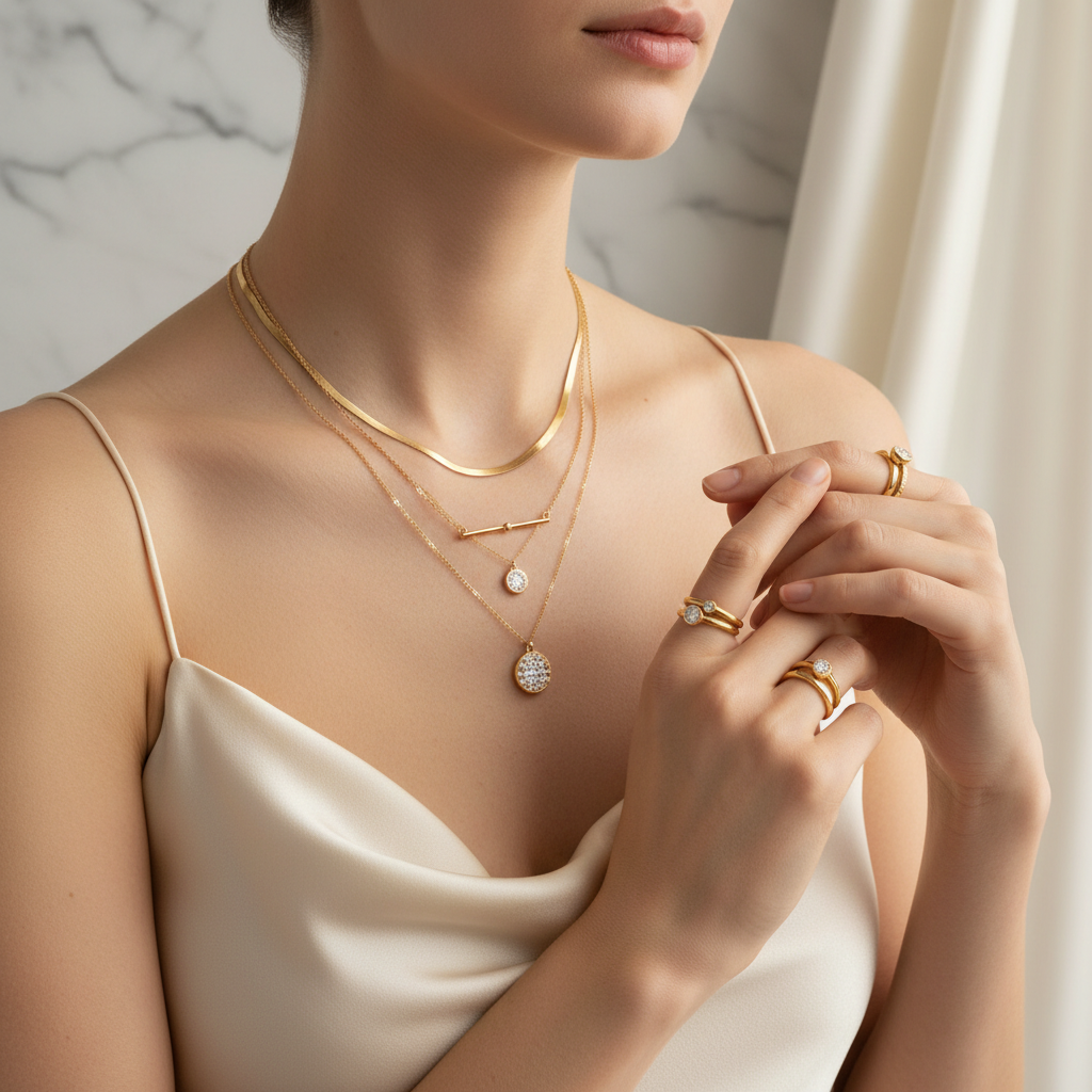 The Art of Adornment: Mastering Layered Gold and Stacked Elegance