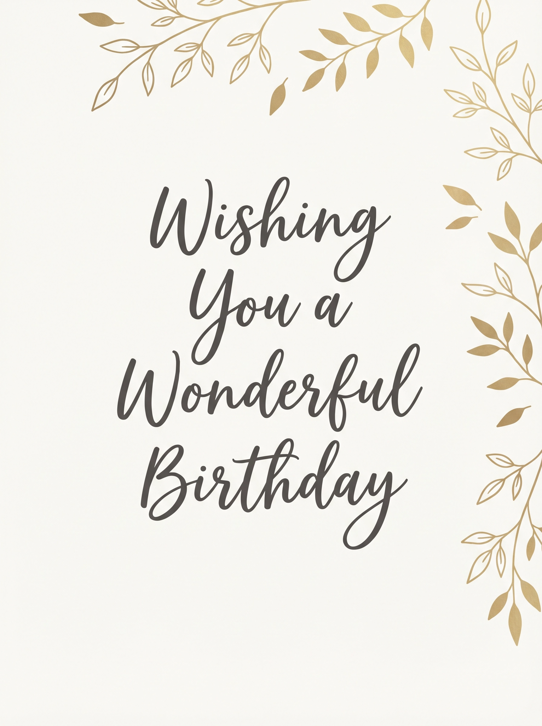 Gold Leaf Wonderful Birthday