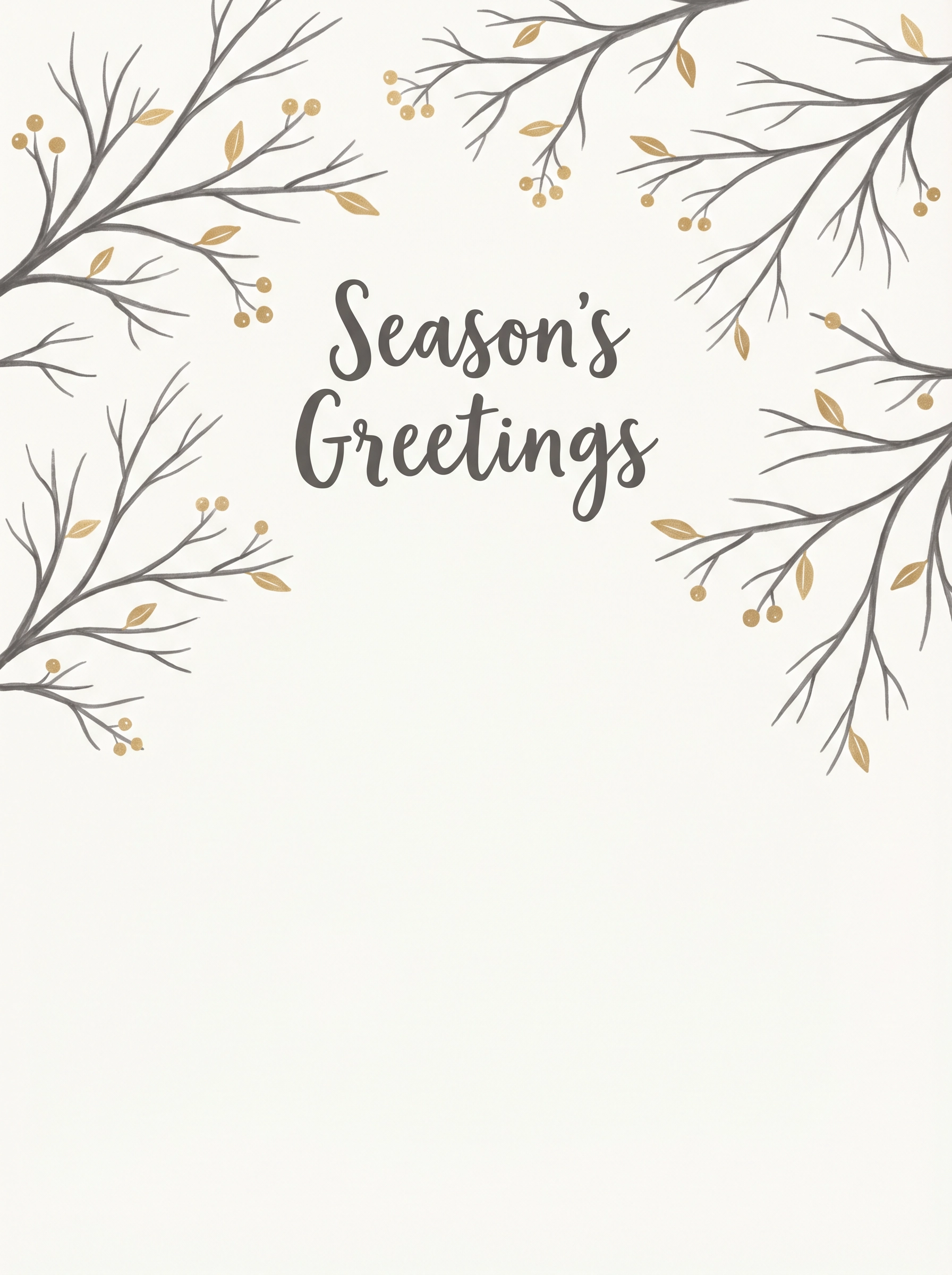 Winter Branches Seasons Greetings