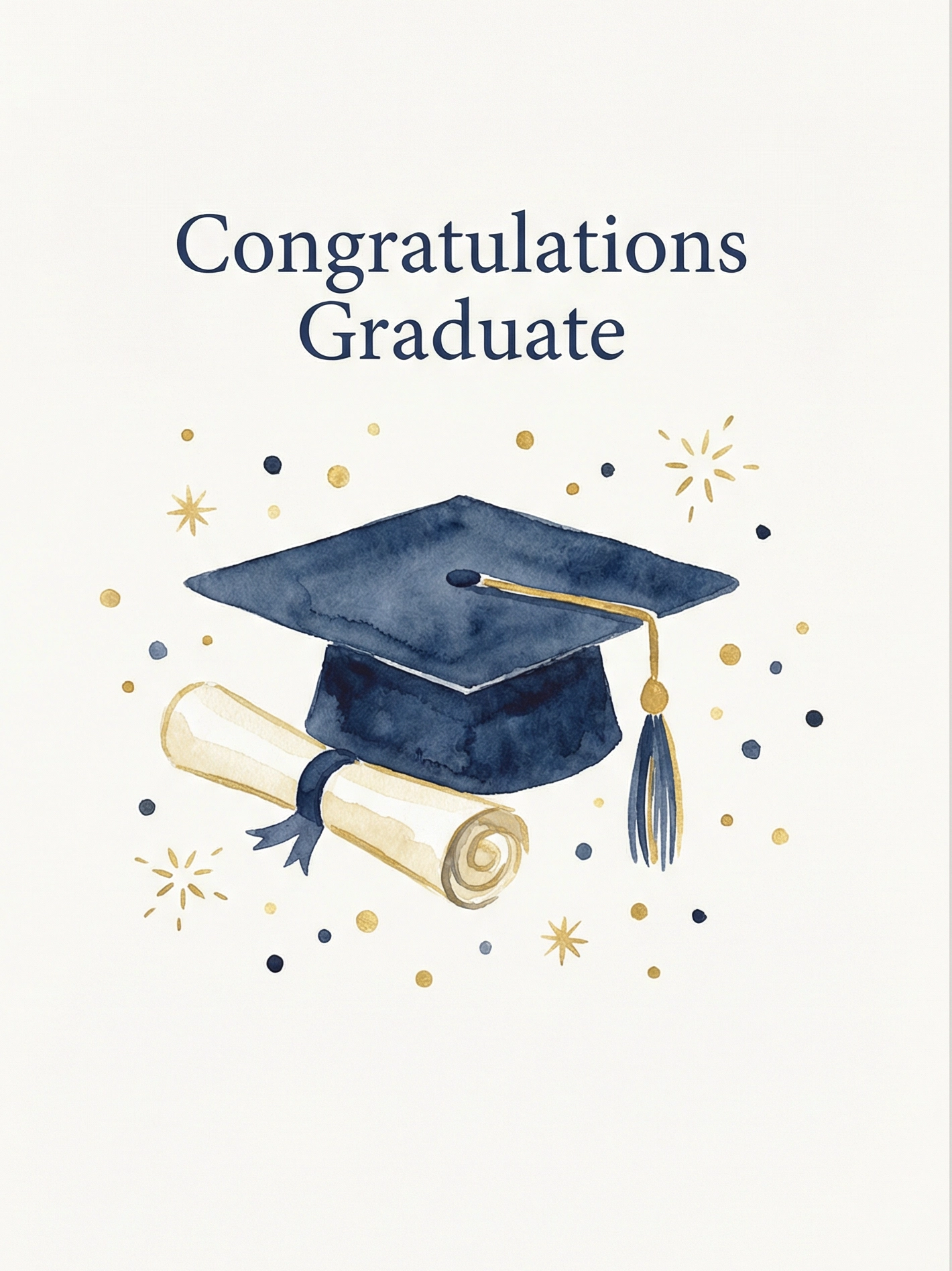 Graduation Watercolor Cap