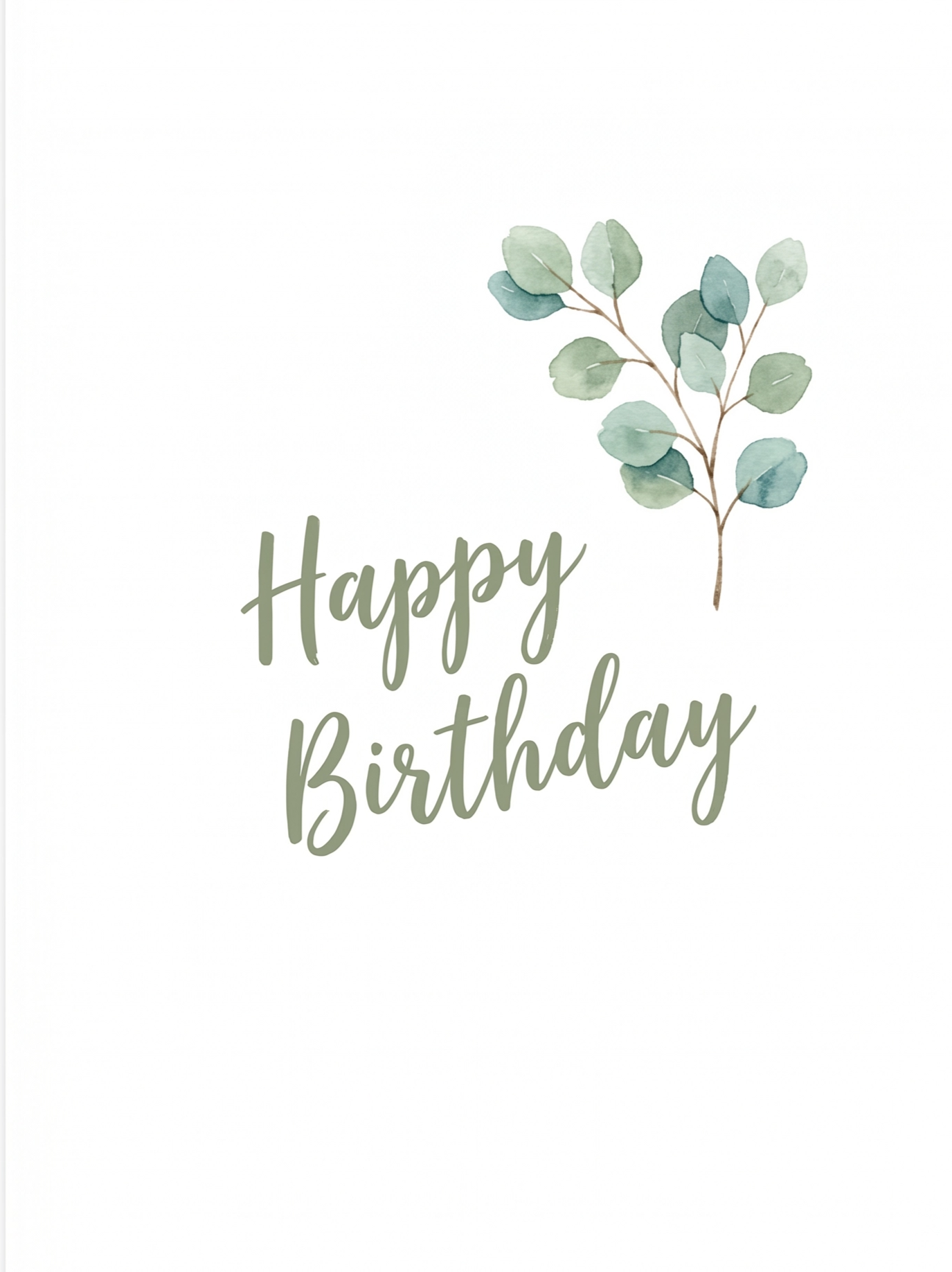 Minimalist Eucalyptus Birthday