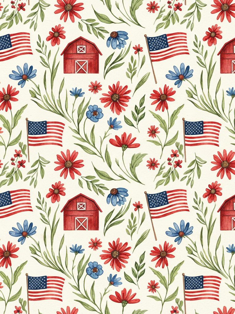 4th of July Vintage Americana back cover