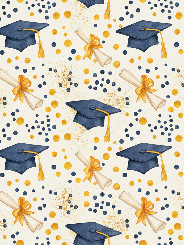 Graduation Watercolor Cap back cover