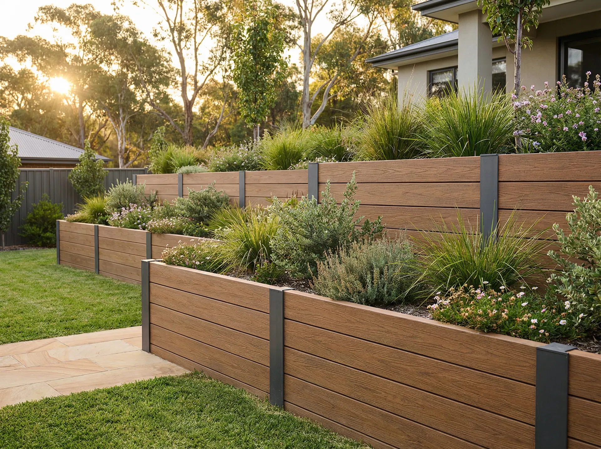 Composite Sleeper Retaining Wall