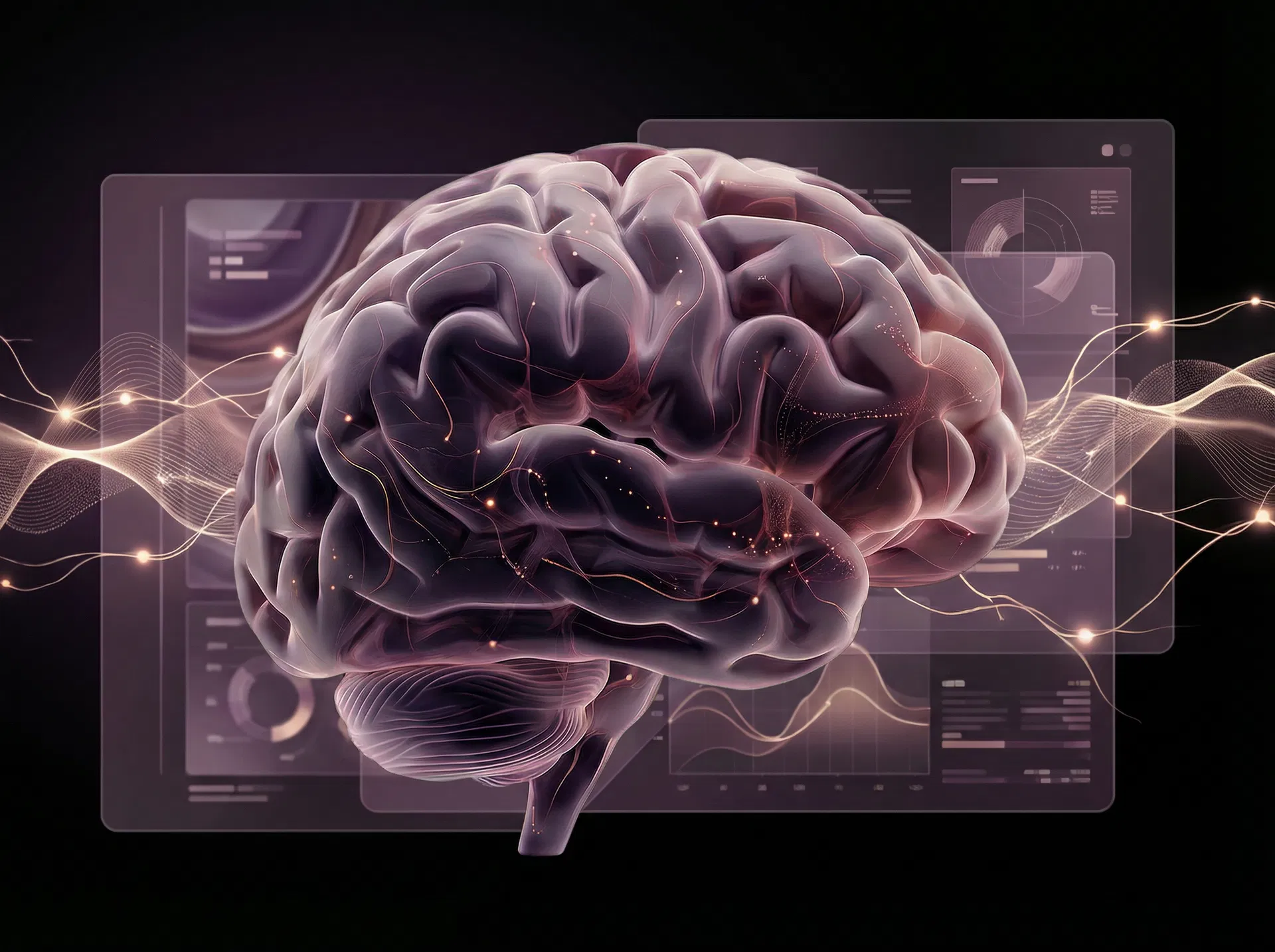 Painel visual conectado a mapeamento cerebral e leitura neuroclínica