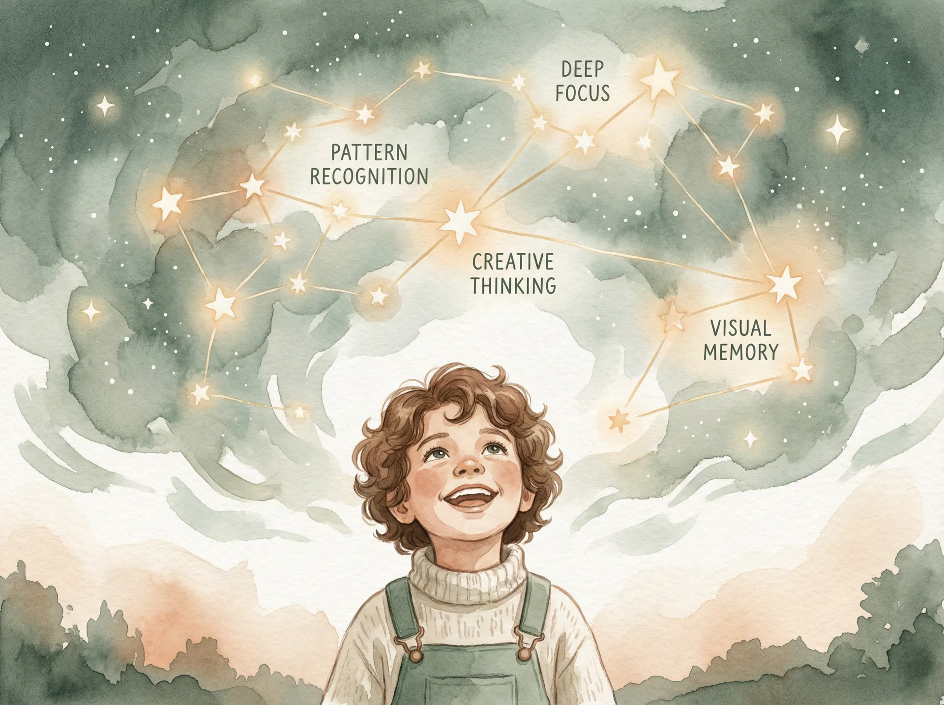 Child looking up at their constellation of strengths