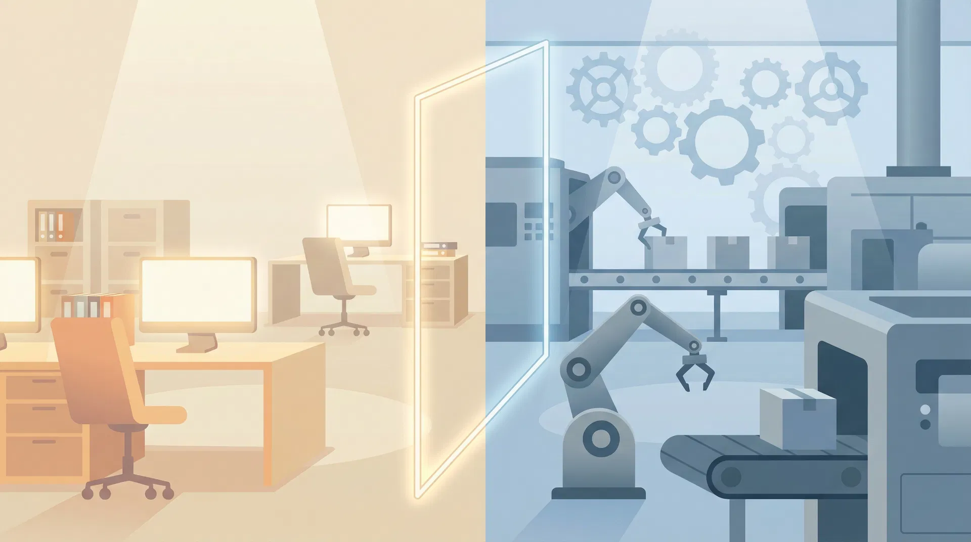 Frontera entre oficina y fábrica