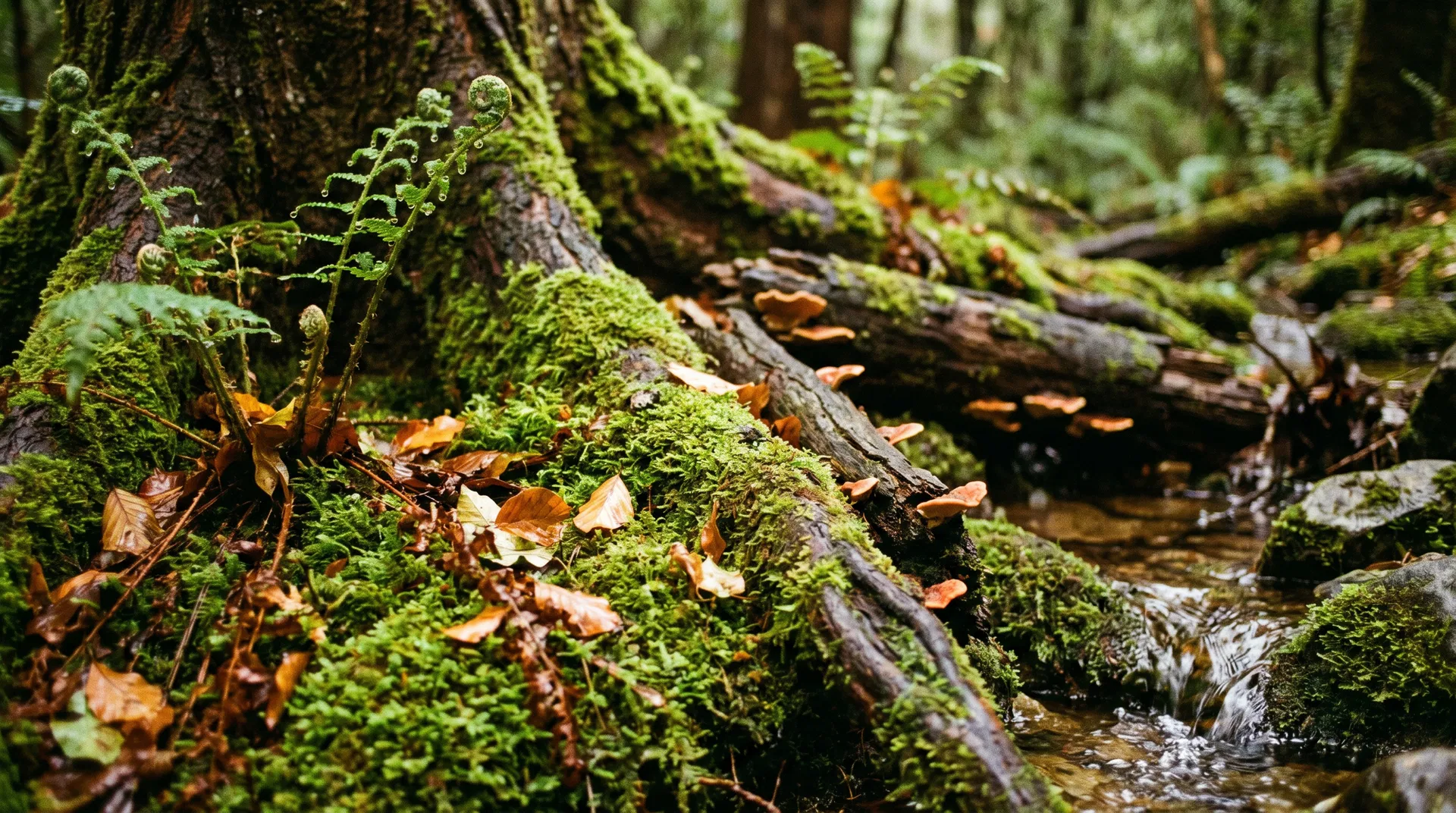 Knysna Forest floor with moss and ferns