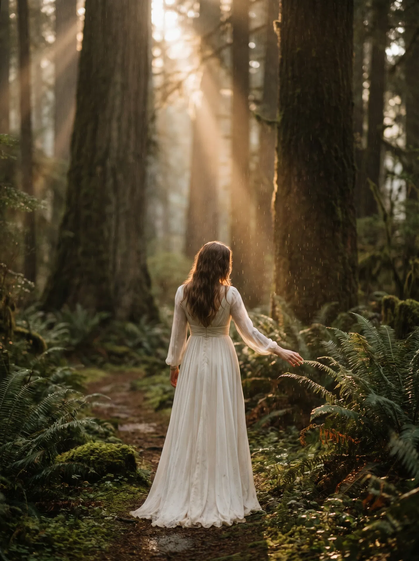 Woman walking through the Knysna Forest