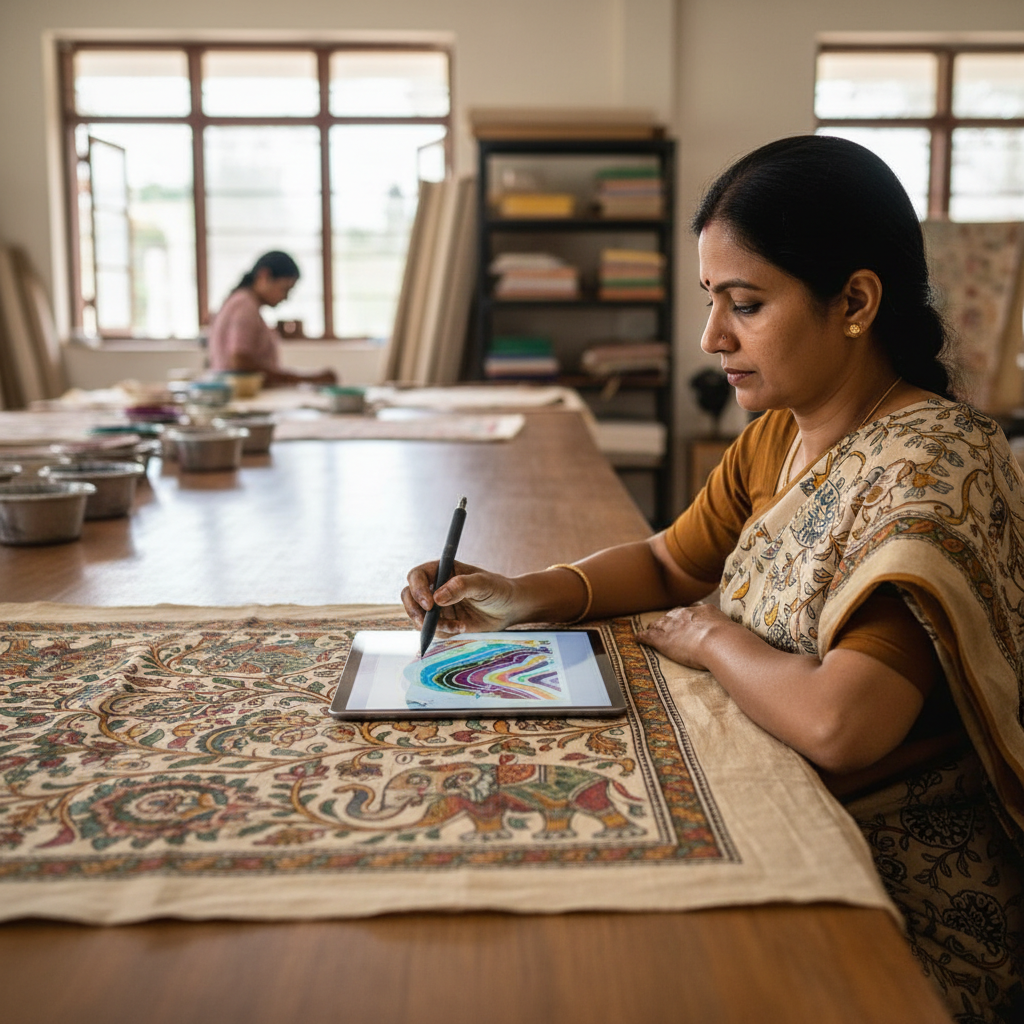 AI's Cultural Canvas: Kerala's Kalamkari Artisans Embrace Digital Weave