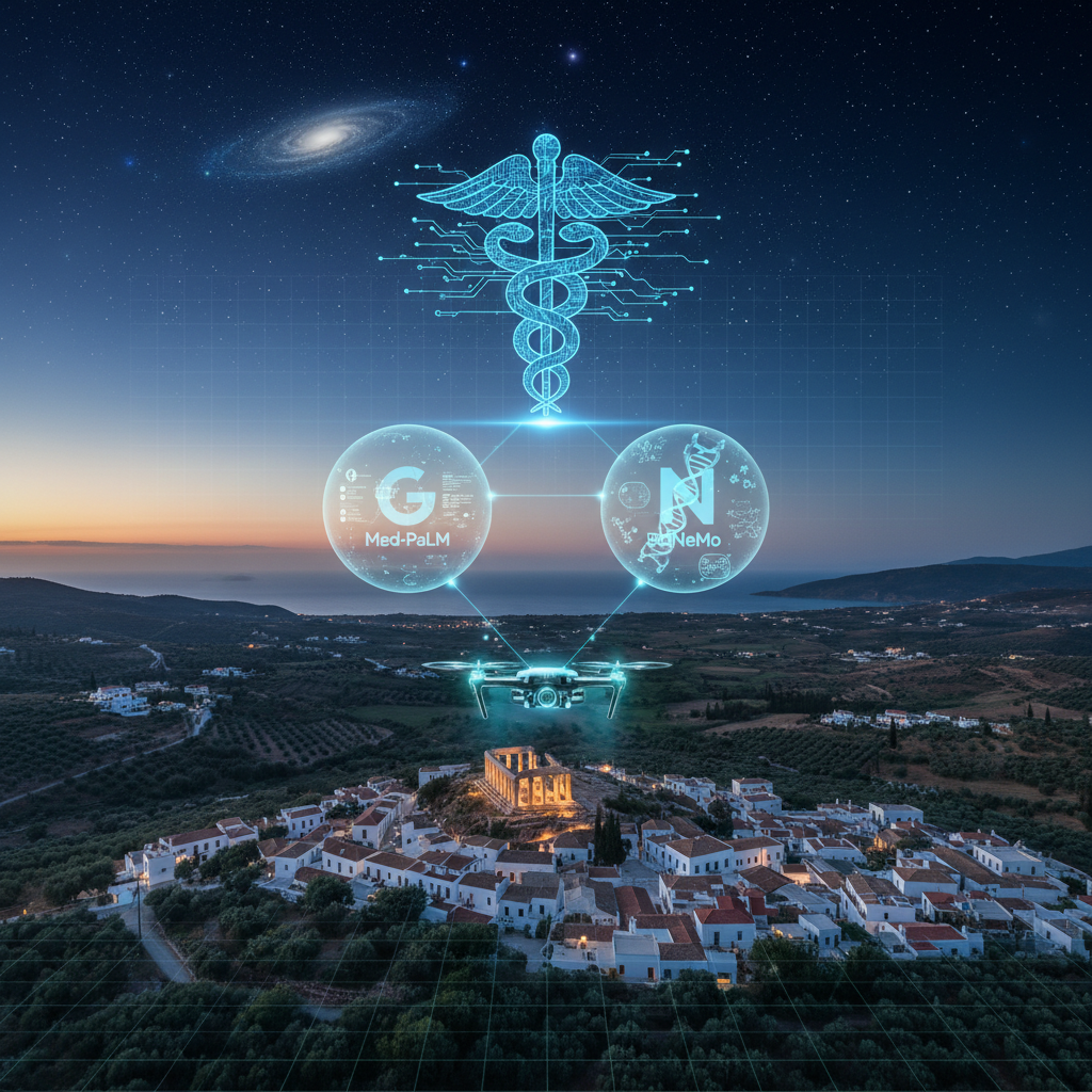 From Ancient Asclepius to AI: How Google's Med-PaLM and NVIDIA's BioNeMo Are Reimagining Health for Every Greek Village