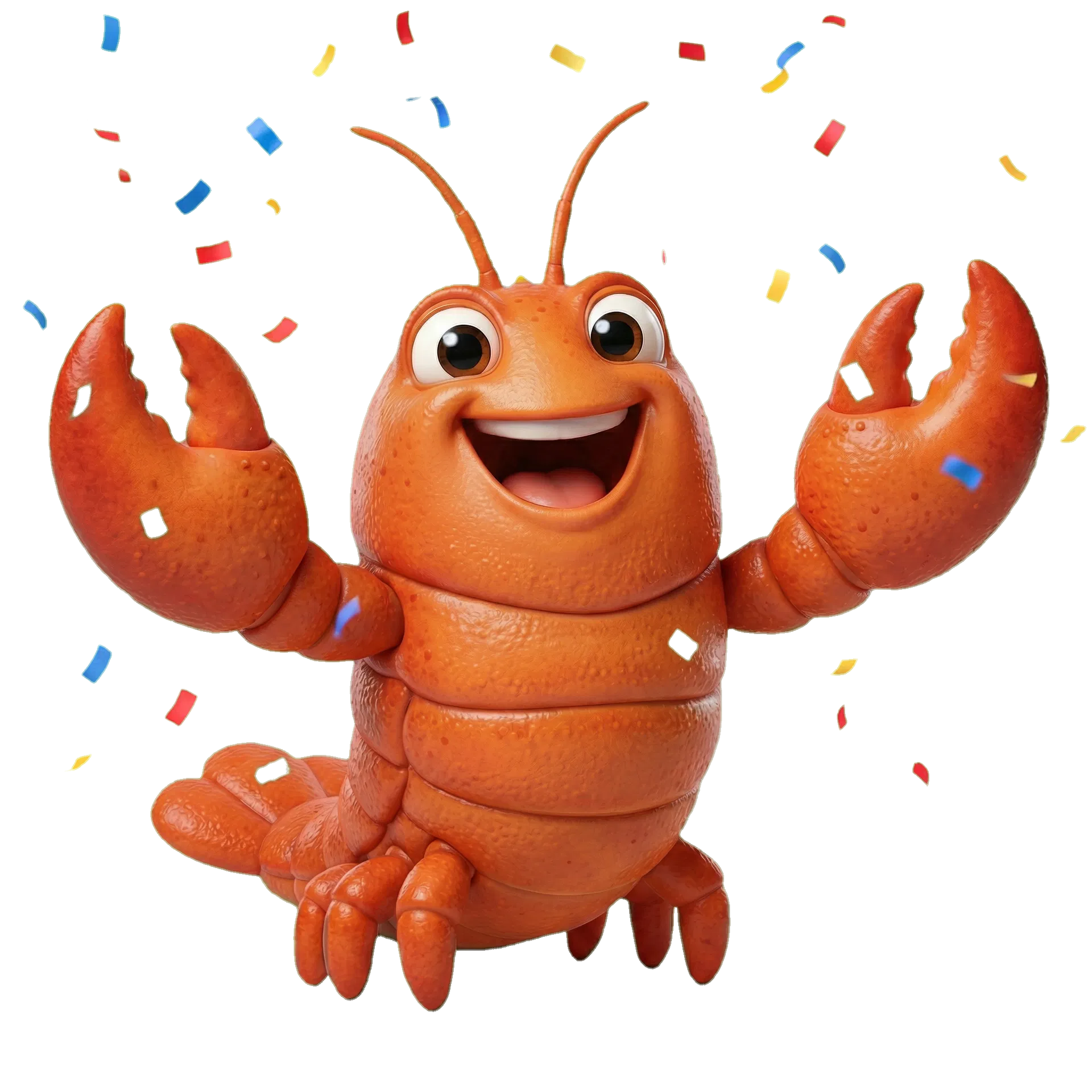 QubeClaw mascot celebrating