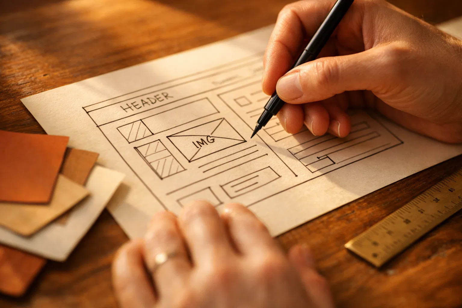 Design process — sketching wireframes