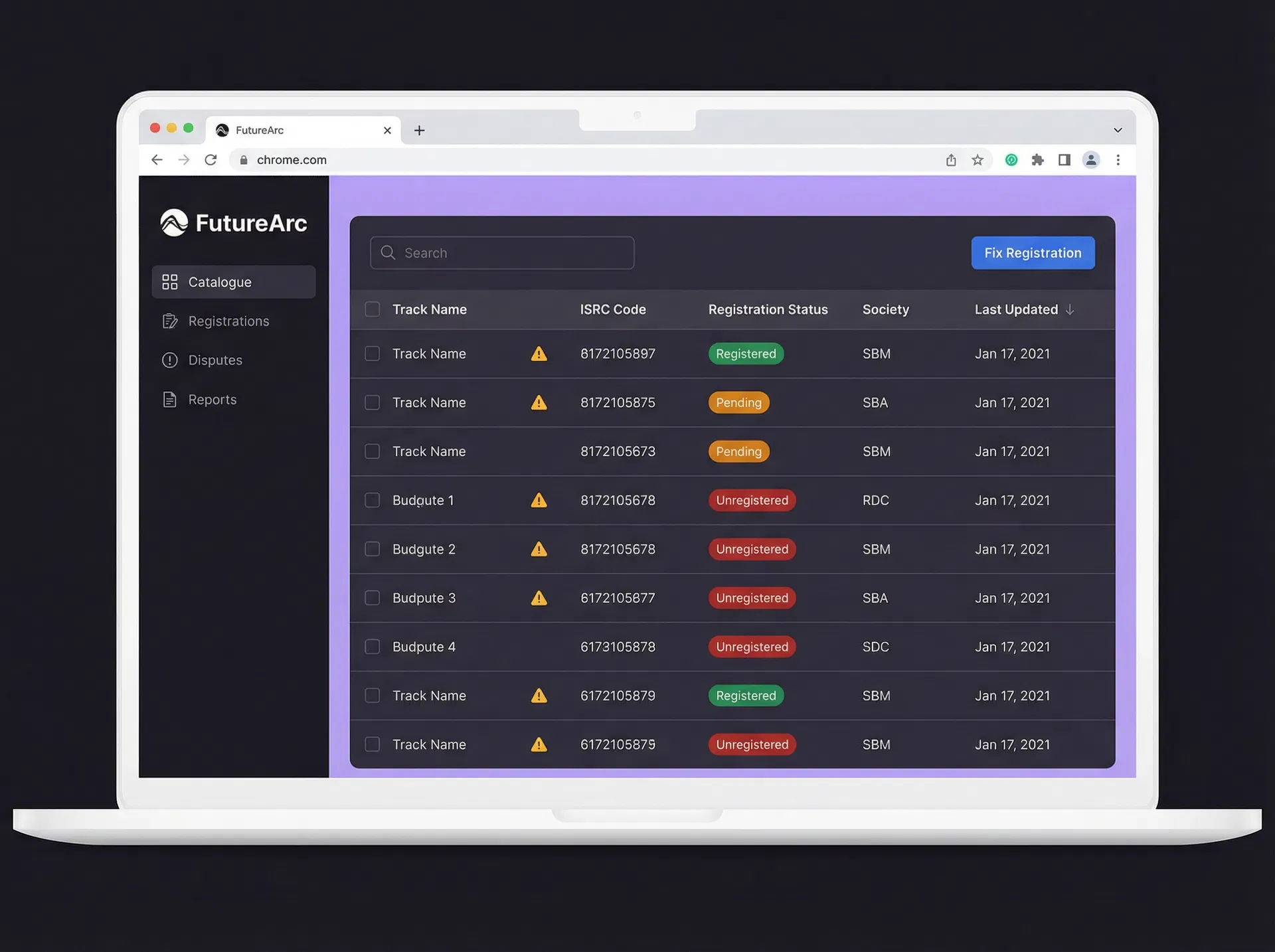 FutureArc dashboard