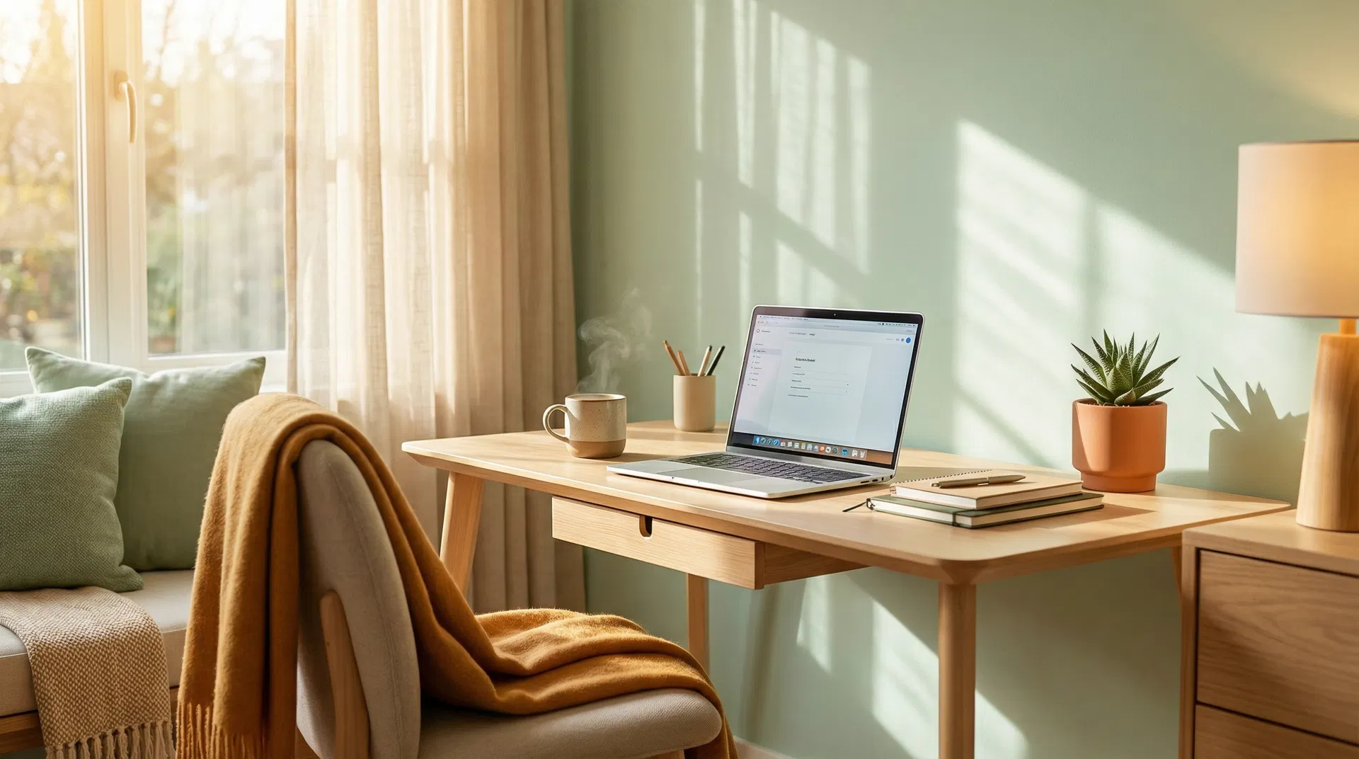 Warm, organized workspace representing Prism Peak's approach