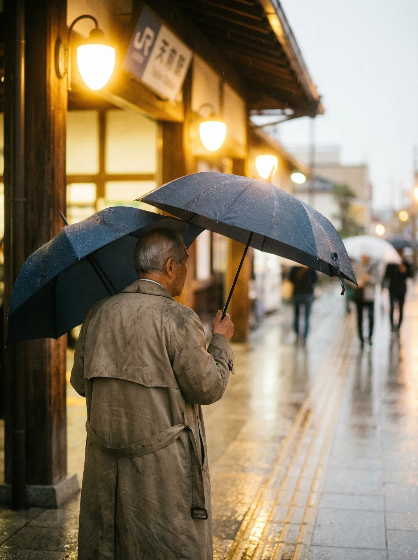 雨の日の駅