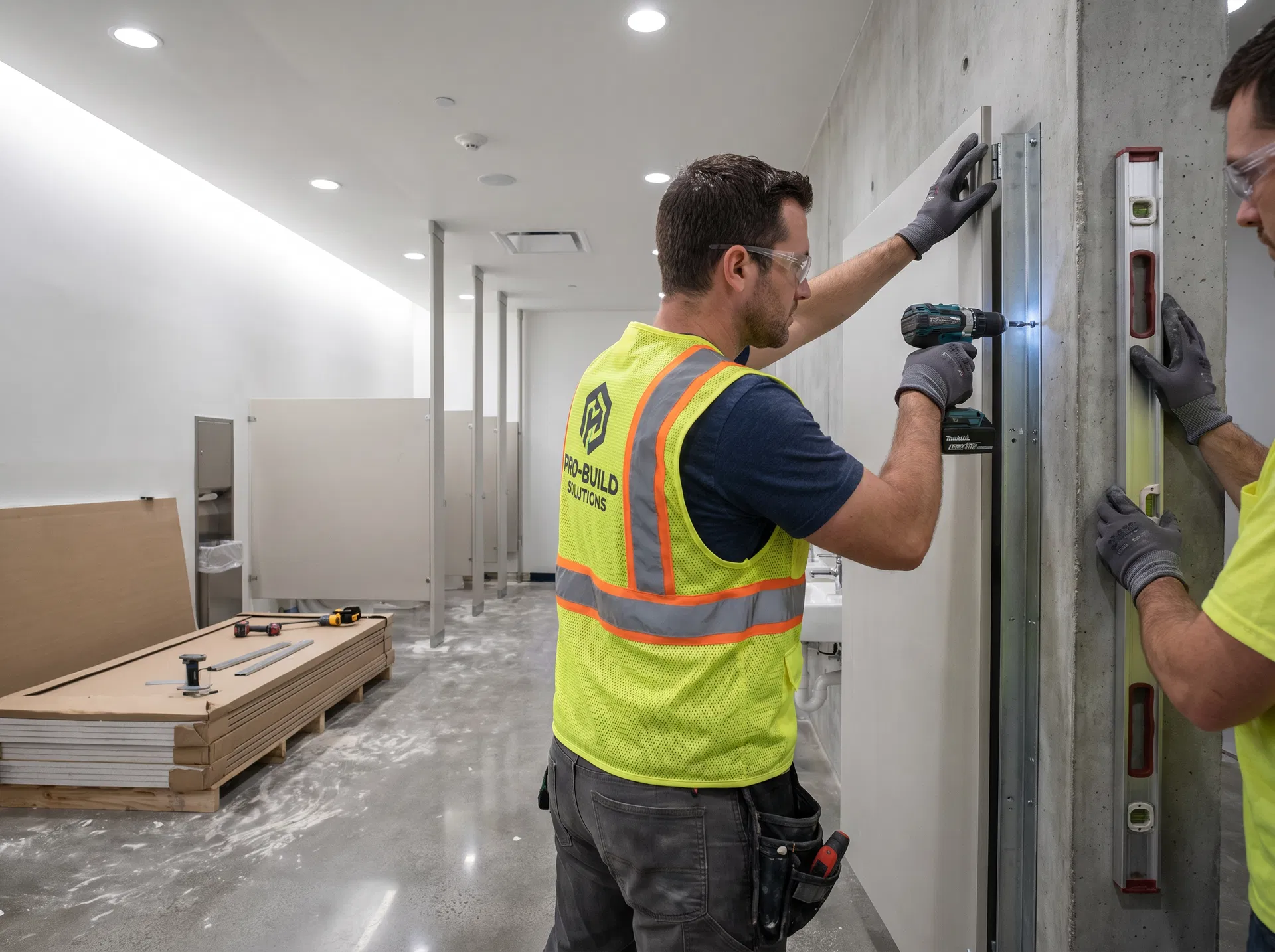 Professional toilet partition installation in Connecticut