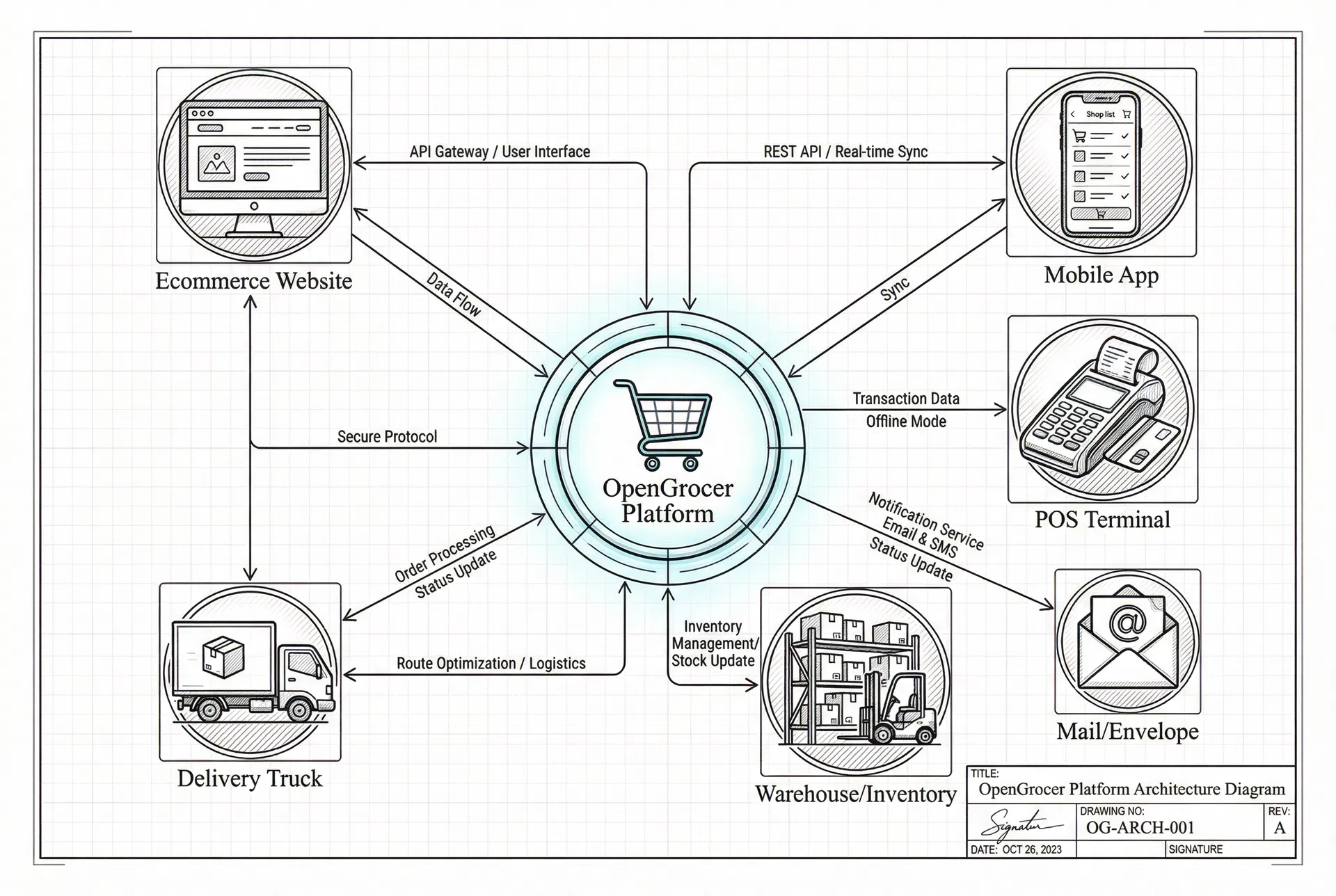OpenGrocer Platform Architecture Diagram