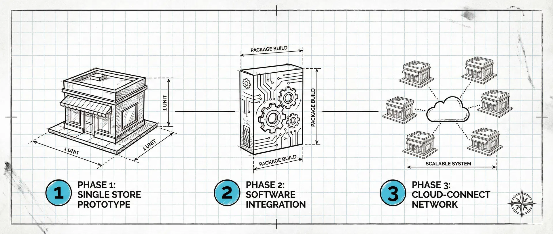 Three-phase roadmap illustration